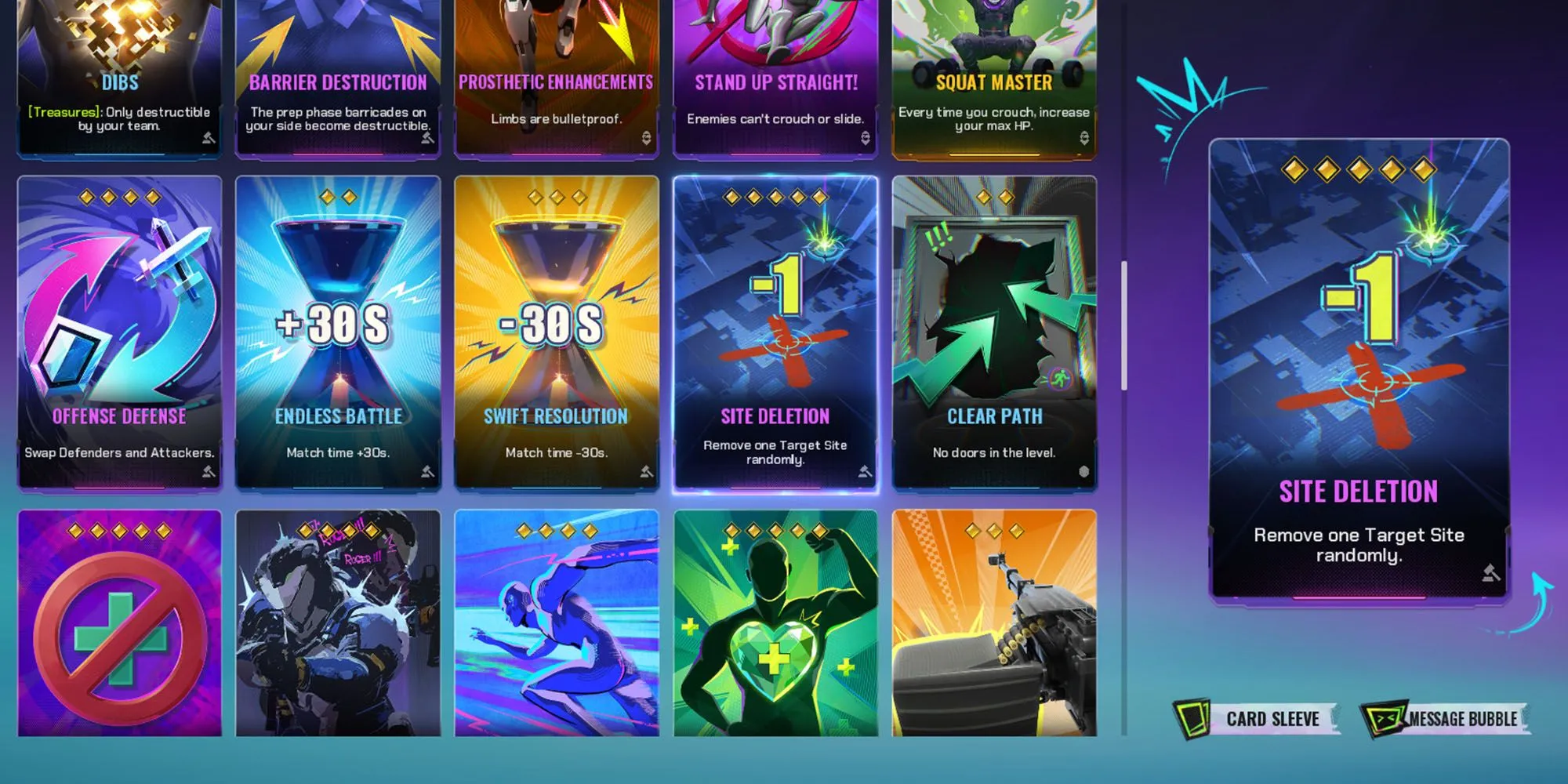 Thẻ bài Site Deletion vô hiệu hóa một khu vực đặt bom trong FragPunk