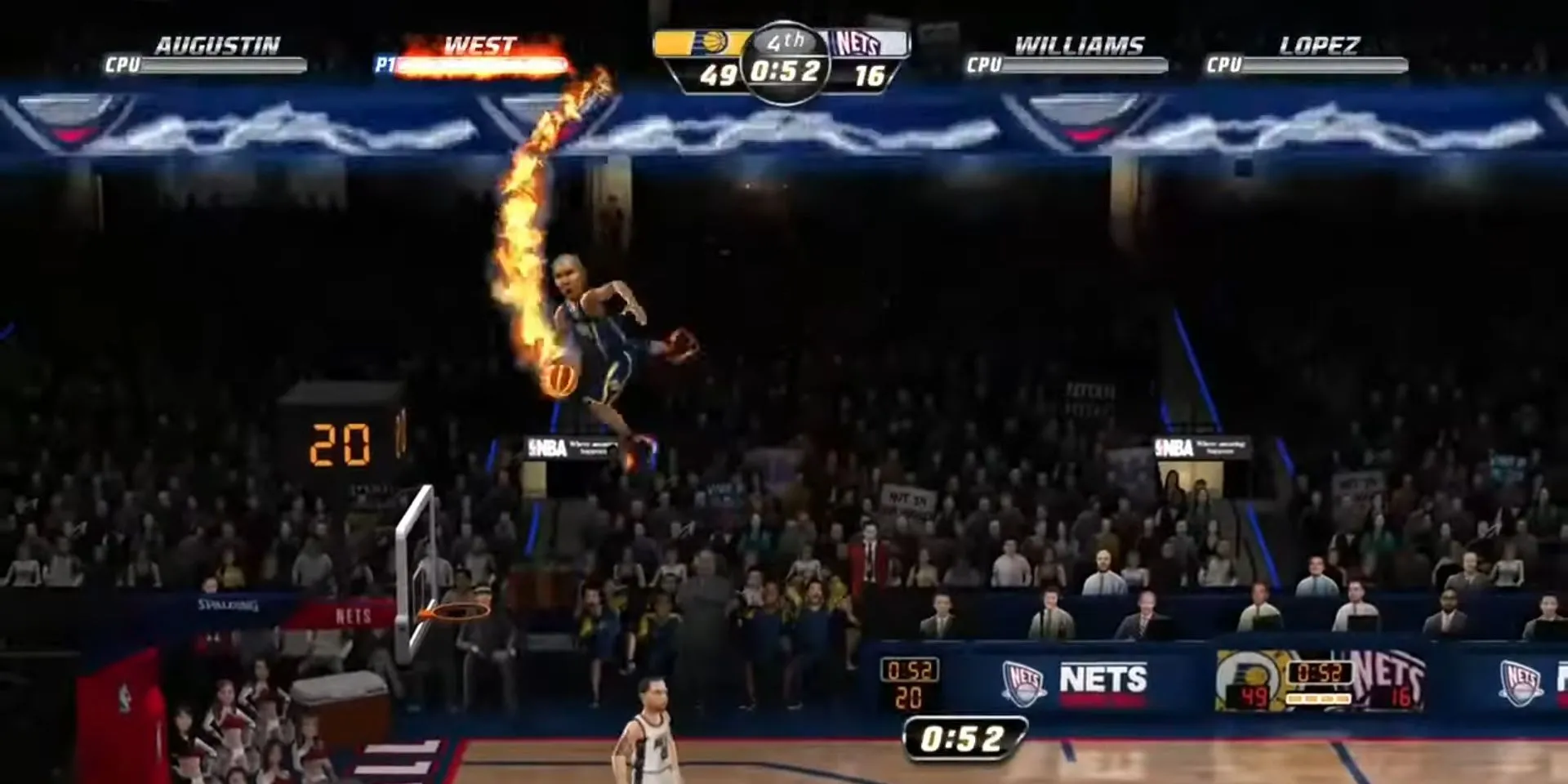 Thực hiện một cú úp rổ bùng cháy trong NBA Jam 2010