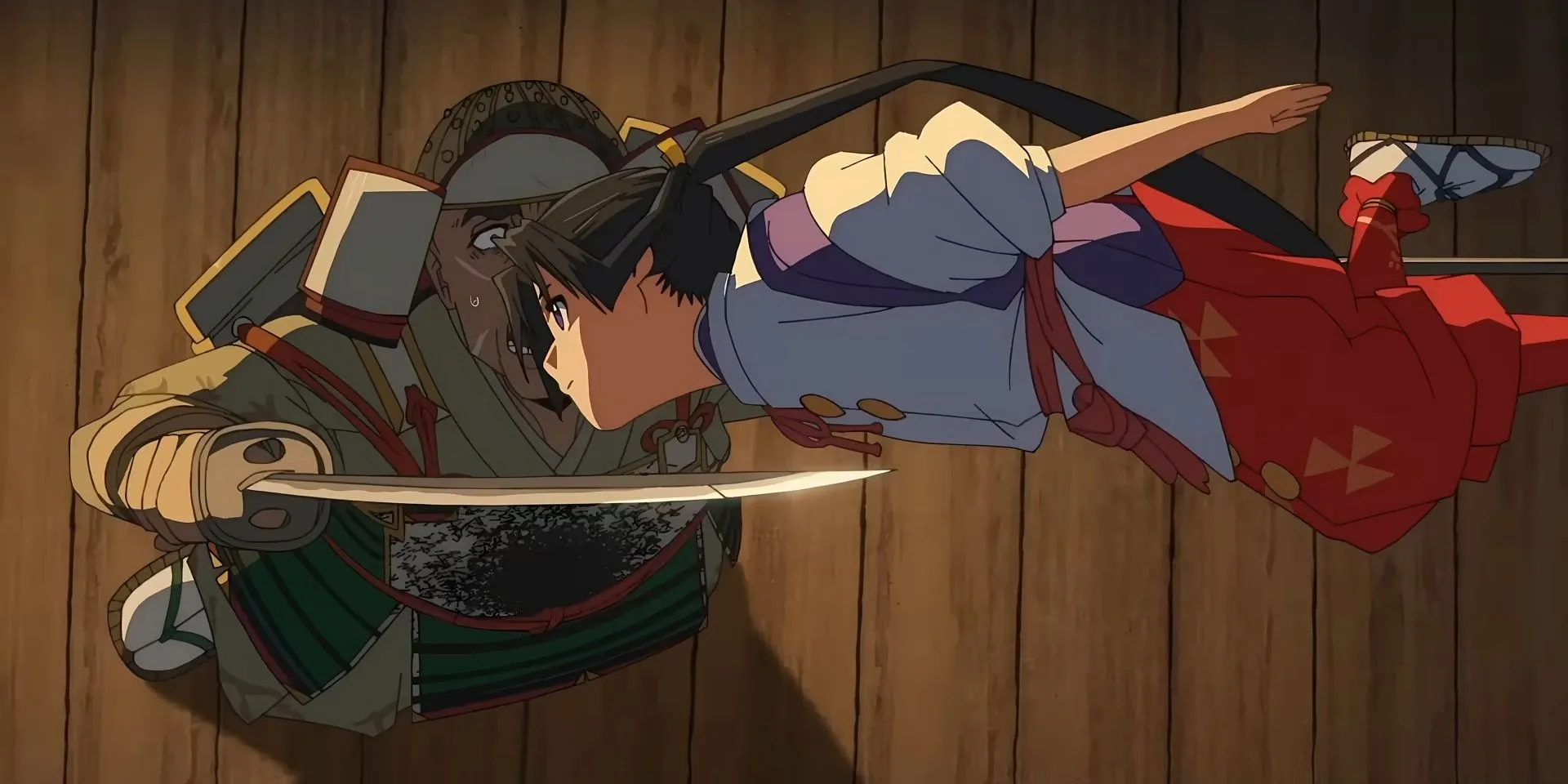 Tokiyuki Hojo né tránh đòn tấn công của Shokan trong The Elusive Samurai