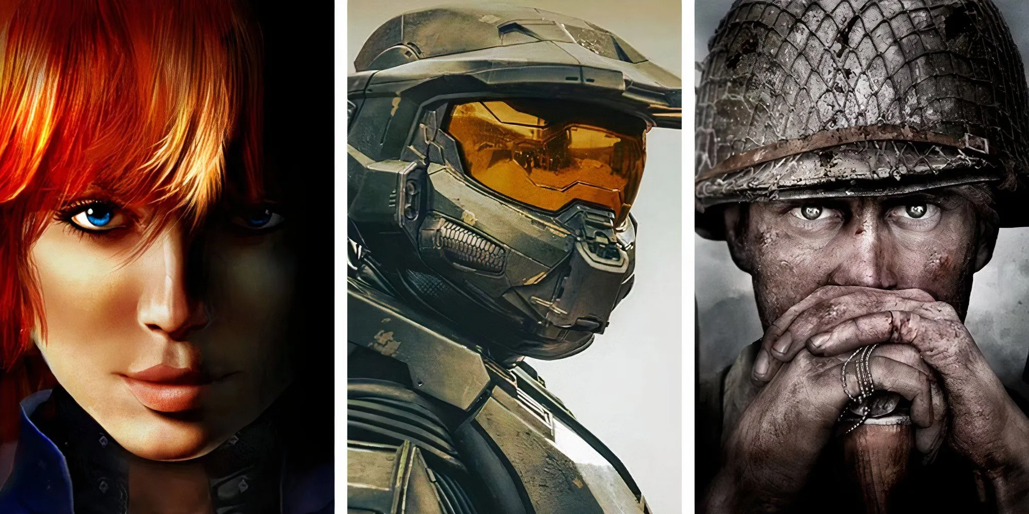 Tổng hợp hình ảnh các tựa game bắn súng kinh điển như Perfect Dark, Halo, Call Of Duty