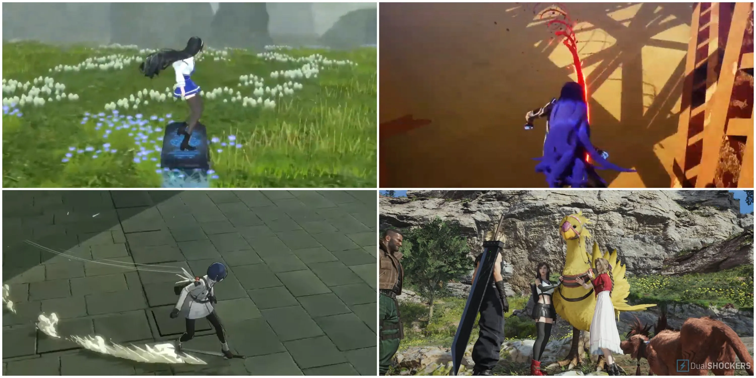 Tổng hợp hình ảnh từ các tựa game JRPG có cơ chế di chuyển độc đáo