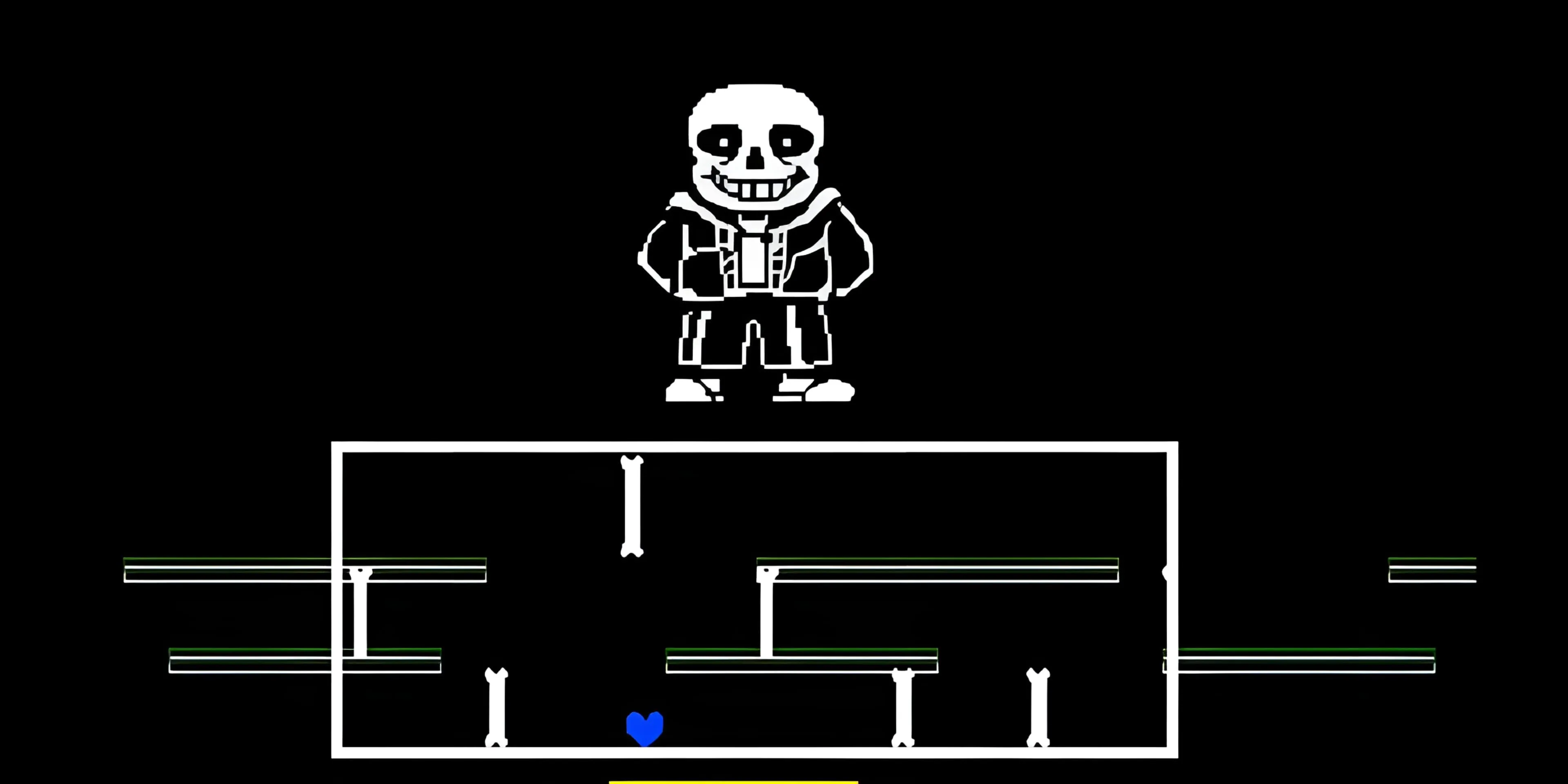 Trận đấu boss Sans trong Undertale với các đòn tấn công xương