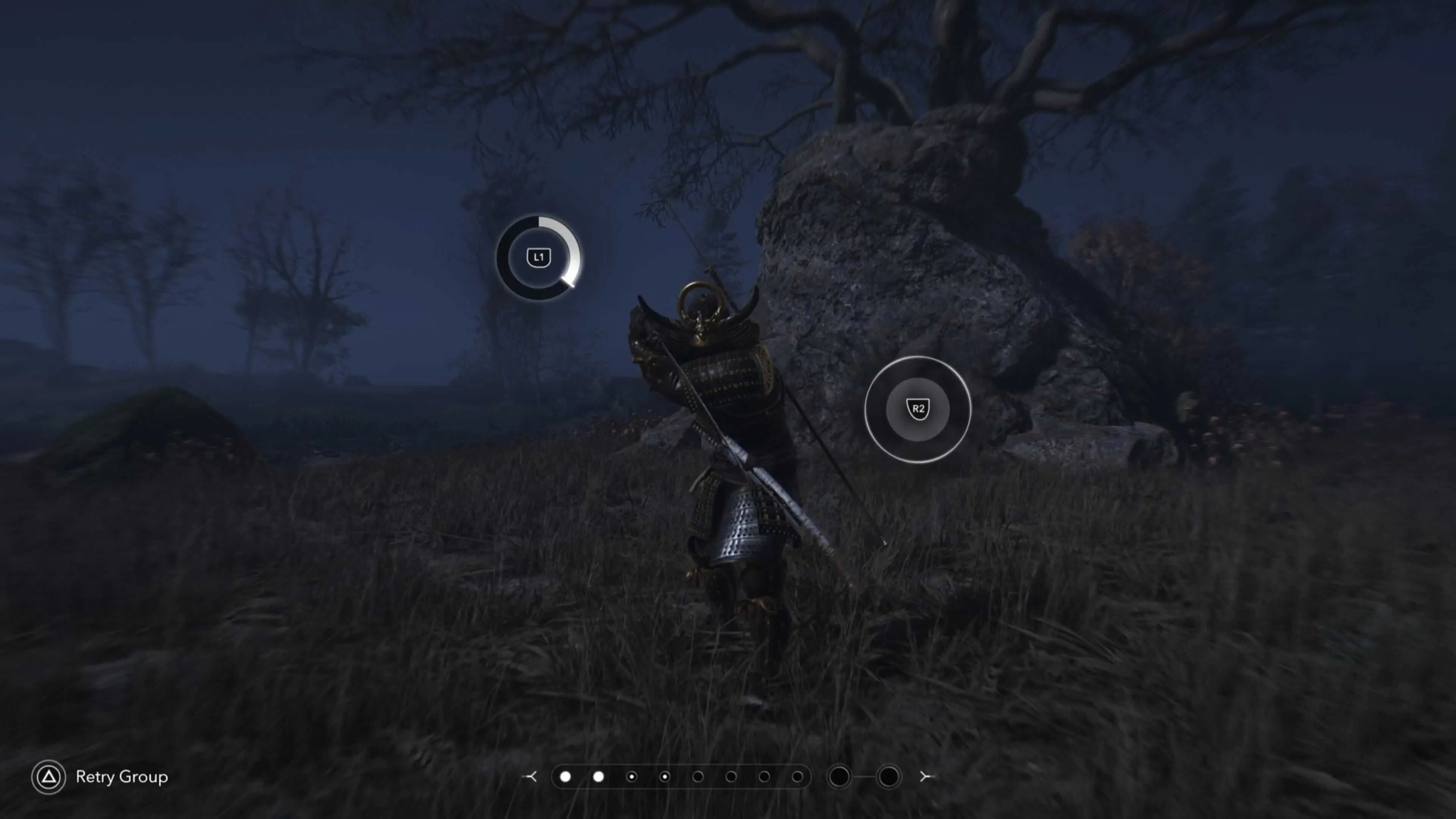 Yasuke thực hiện một bài Kata để rèn luyện kỹ năng và nhận Điểm Tri Thức trong AC Shadows