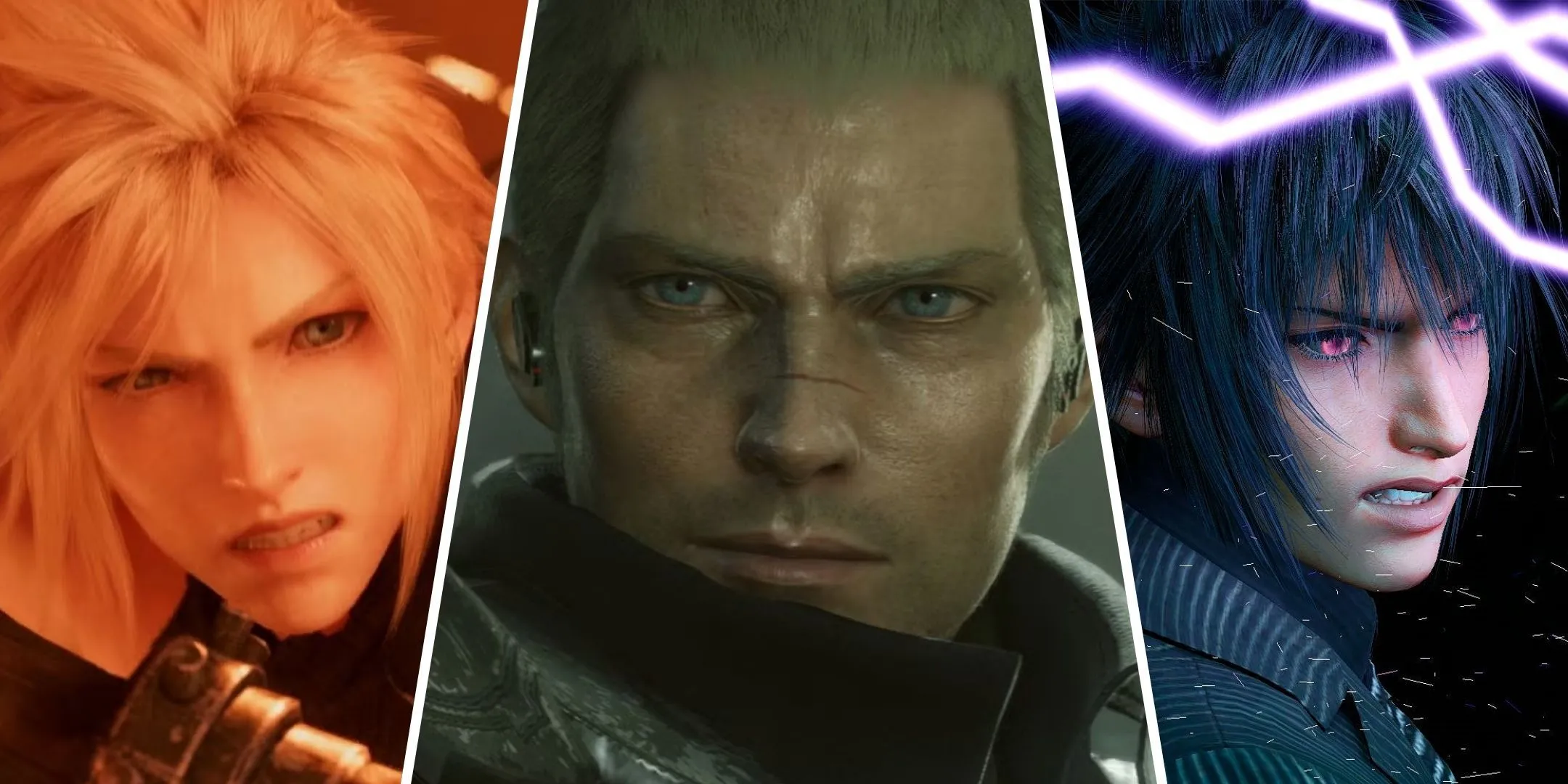 Ảnh ghép của Cloud, Jack và Noctis từ loạt game Final Fantasy