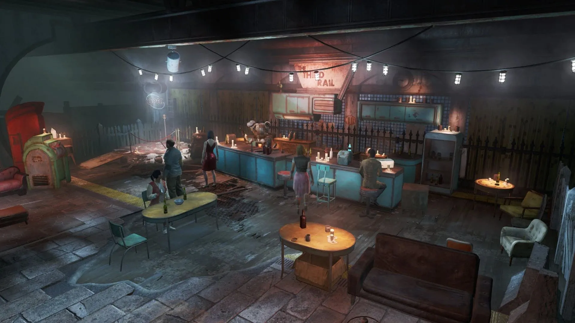 Bên trong The Third Rail, quán bar bẩn thỉu trong đường hầm tàu điện ngầm ở Fallout 4 với thực đơn phóng xạ và khách hàng nguy hiểm.