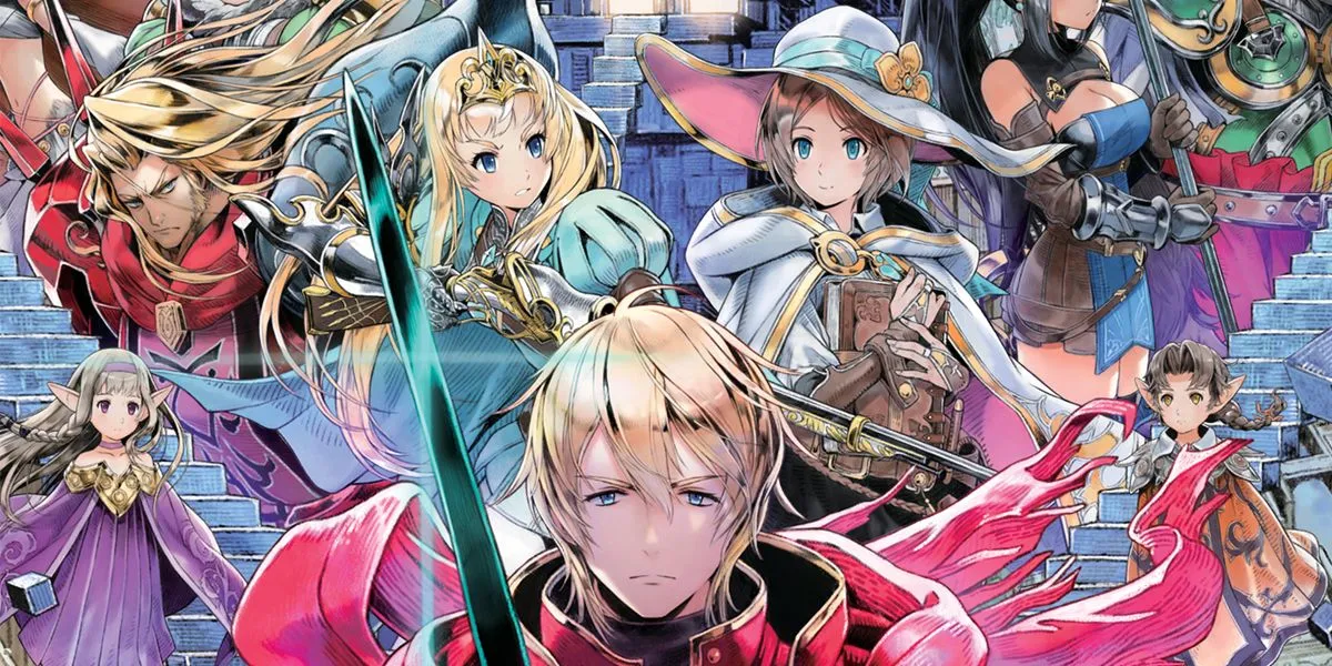 Bìa Radiant Historia Perfect Chronology với các nhân vật chính.
