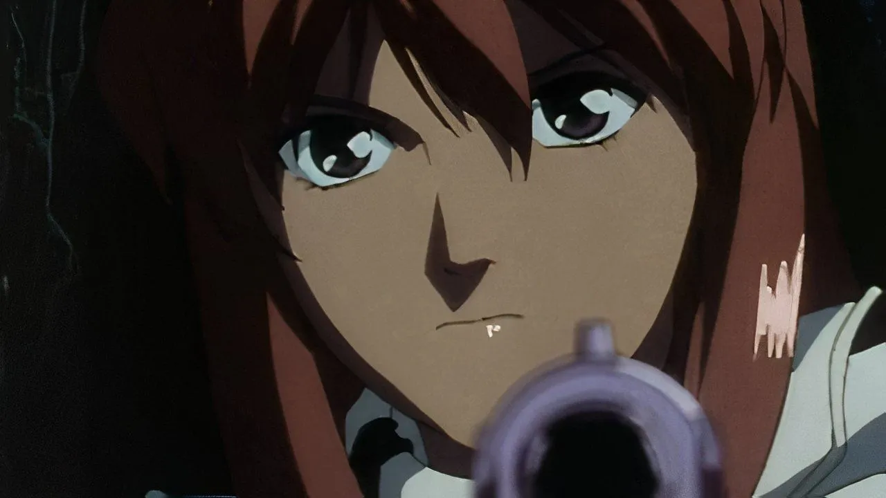 Elhaym van Houten từ Xenogears cầm súng hướng về phía camera