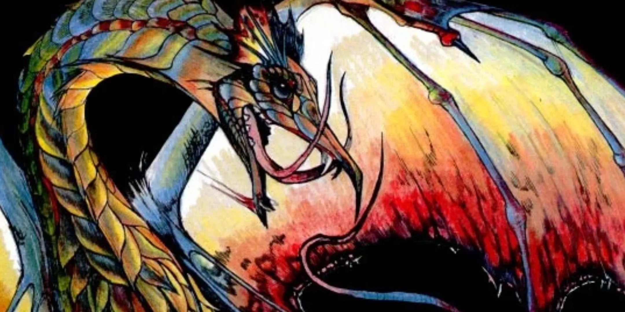 Hình ảnh một con Rồng Đá Quý (Gem Dragon) tỏa sáng, minh họa cho sự bổ sung các loại rồng thiên hướng Trung Lập trong D&amp;D