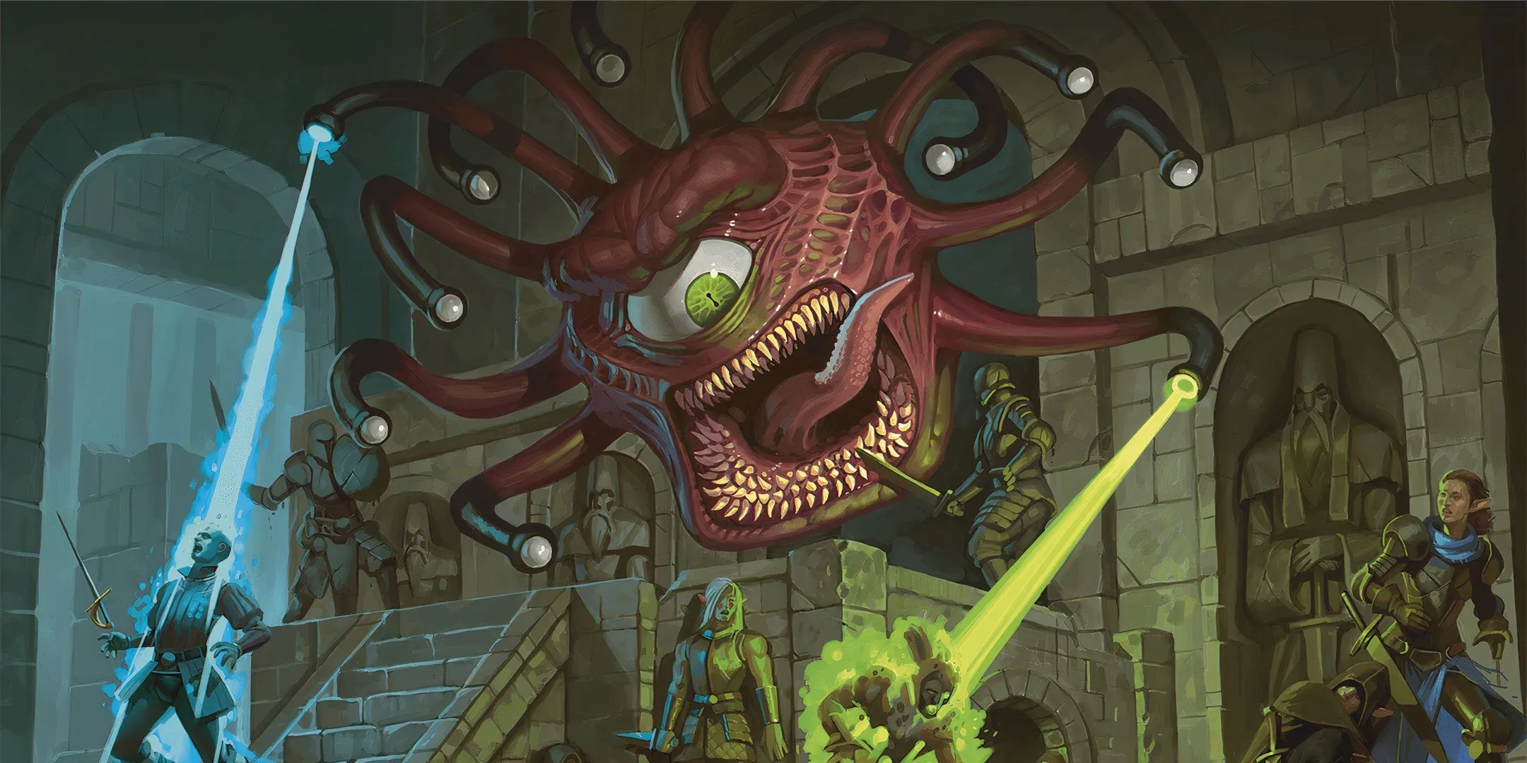 Một Beholder trong hang ổ của nó, minh họa cho khả năng thay đổi thực tại qua giấc mơ của Beholder trong D&amp;D