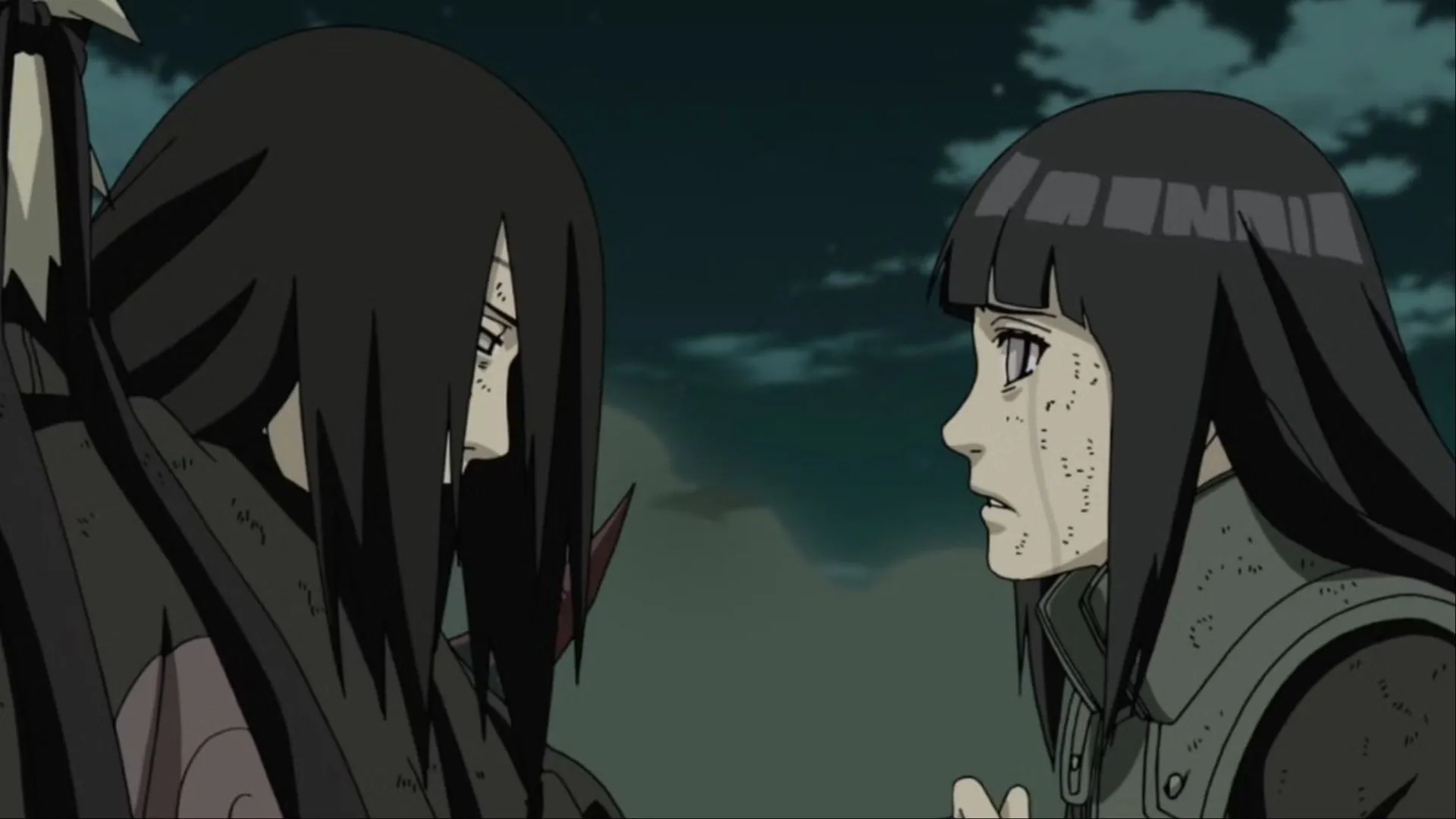 Naruto ôm Neji bị thương nặng trong vòng tay, Hinata nhìn với vẻ đau đớn