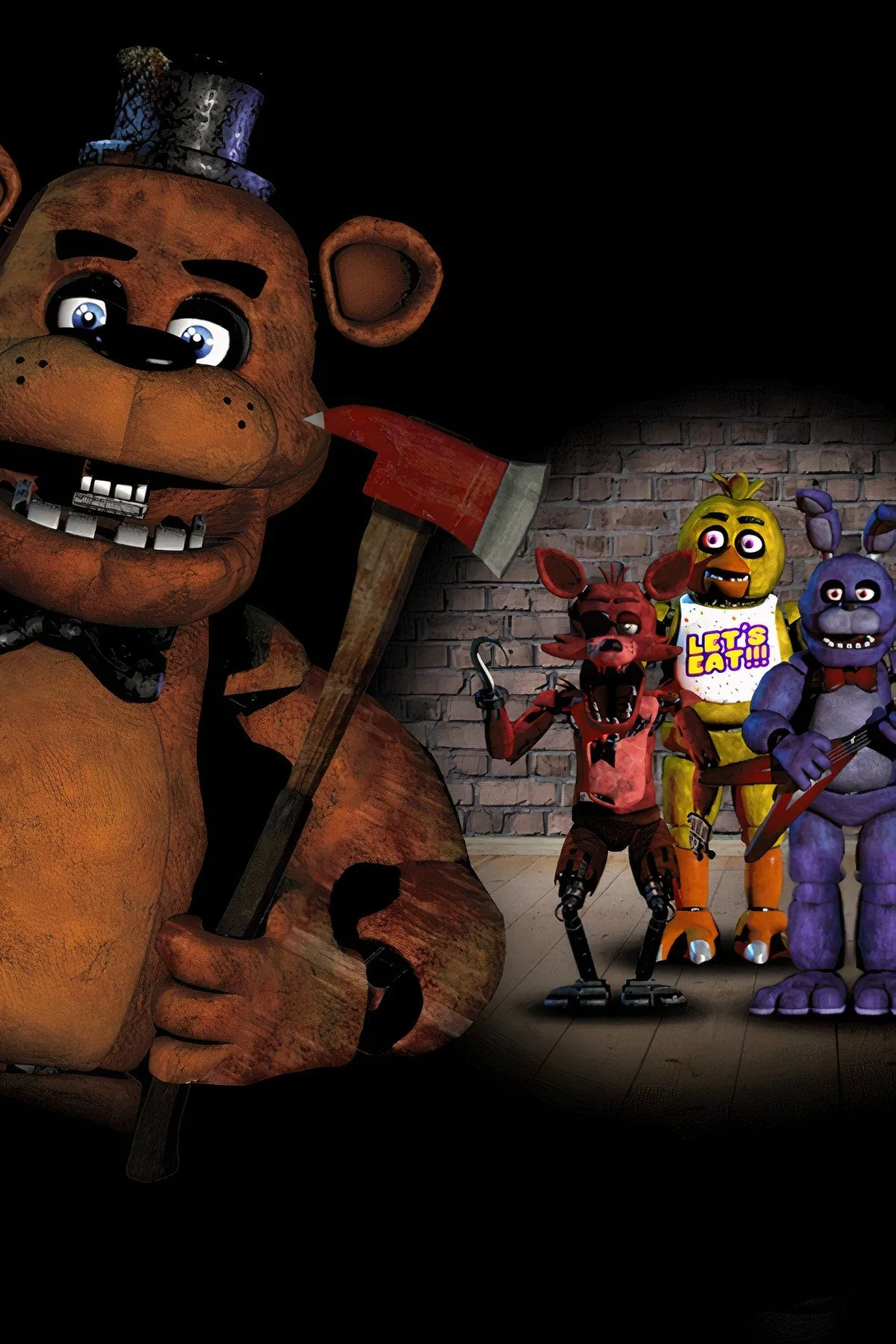 Quang cảnh bên trong tiệm Freddy Fazbear's Pizza, địa điểm chính đáng sợ trong series Five Nights at Freddy's.