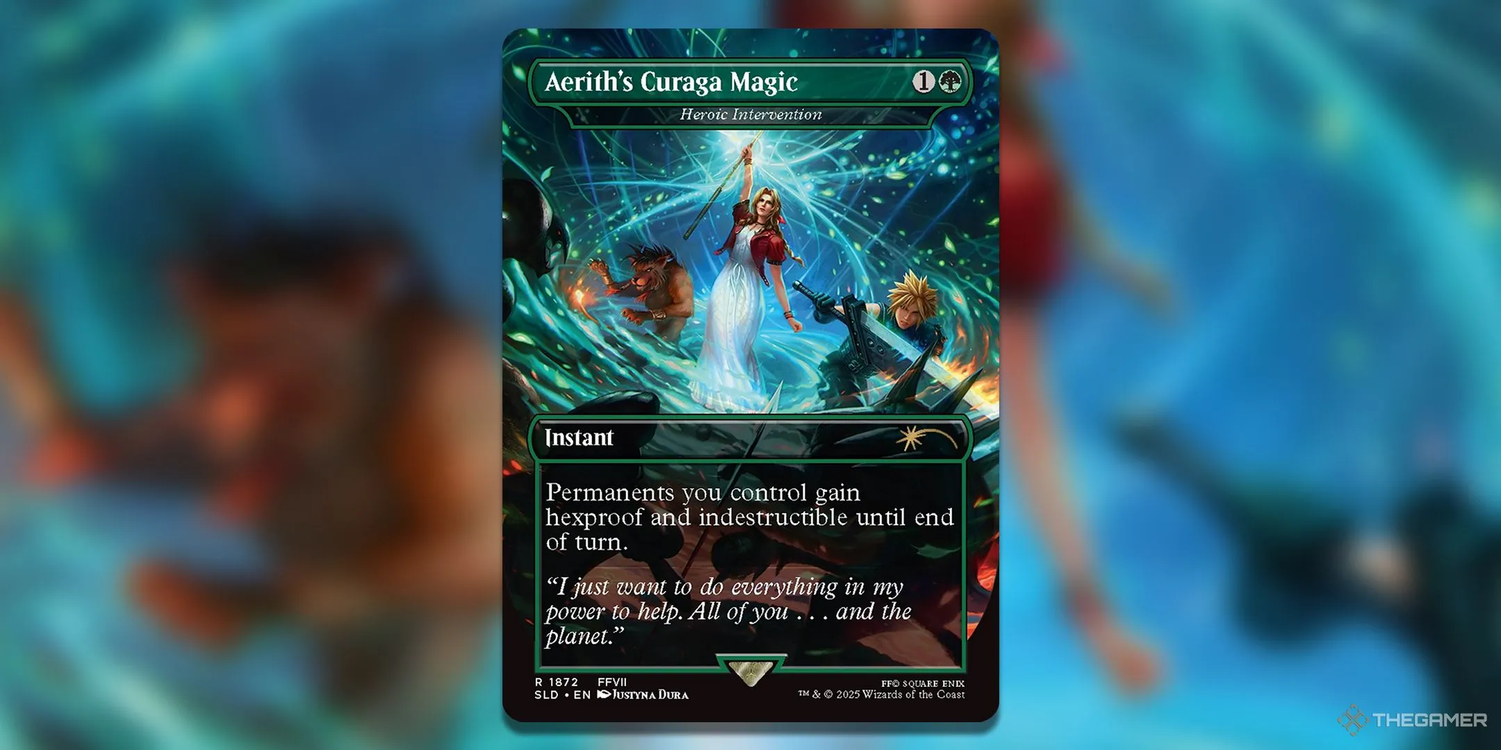 Thẻ bài Aerith's Curaga Magic toàn cảnh trong Magic The Gathering Final Fantasy