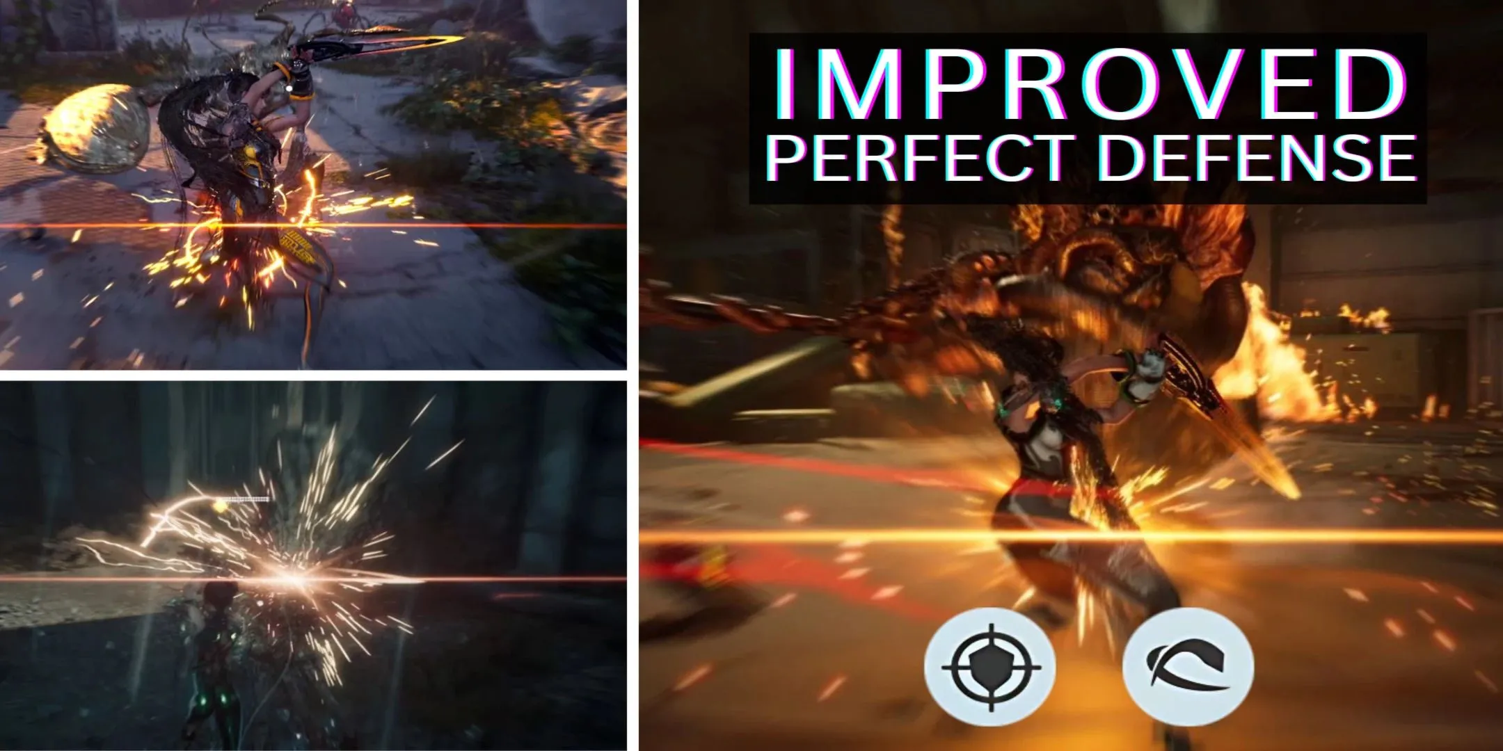 Tuyển tập các ảnh chụp màn hình gameplay Eve thực hiện cú đỡ đòn hoàn hảo (parry) trong Stellar Blade.