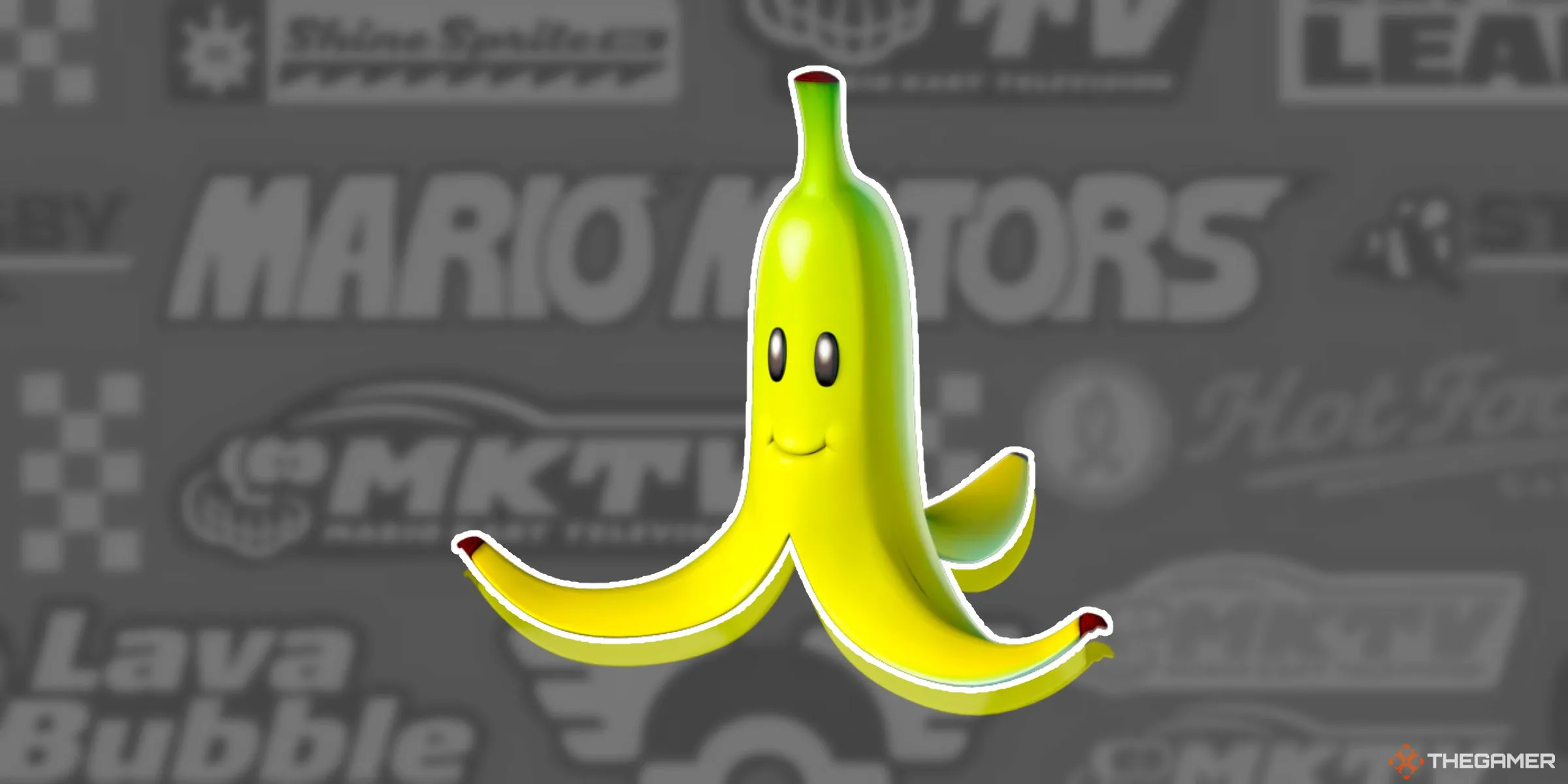 Vật phẩm Banana (Chuối) quen thuộc trong Mario Kart World.