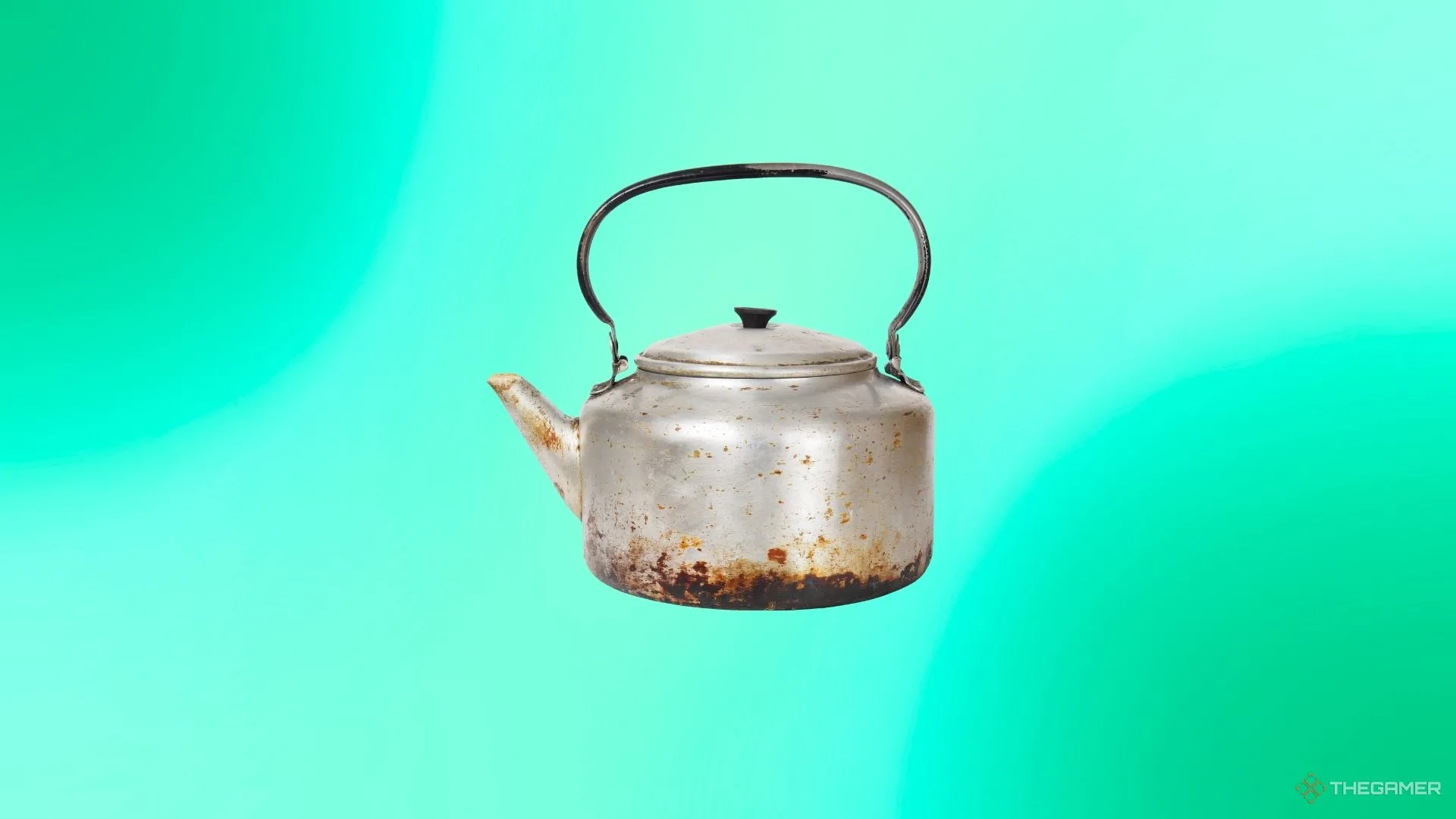 Ấm đun nước kim loại trên nền xanh ngọc, vật phẩm lãng mạn cho Daisuke và Kopi trong Date Everything!