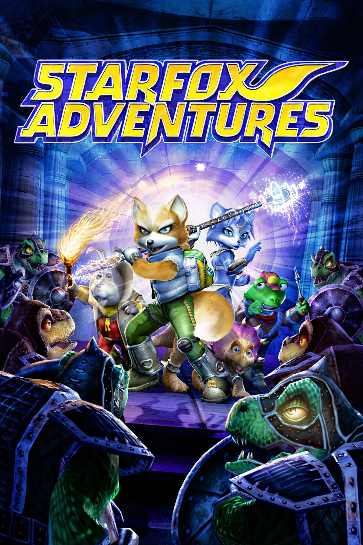 Ảnh tổng hợp từ Star Fox Adventures, cho thấy nhân vật Fox McCloud khám phá hành tinh khủng long.