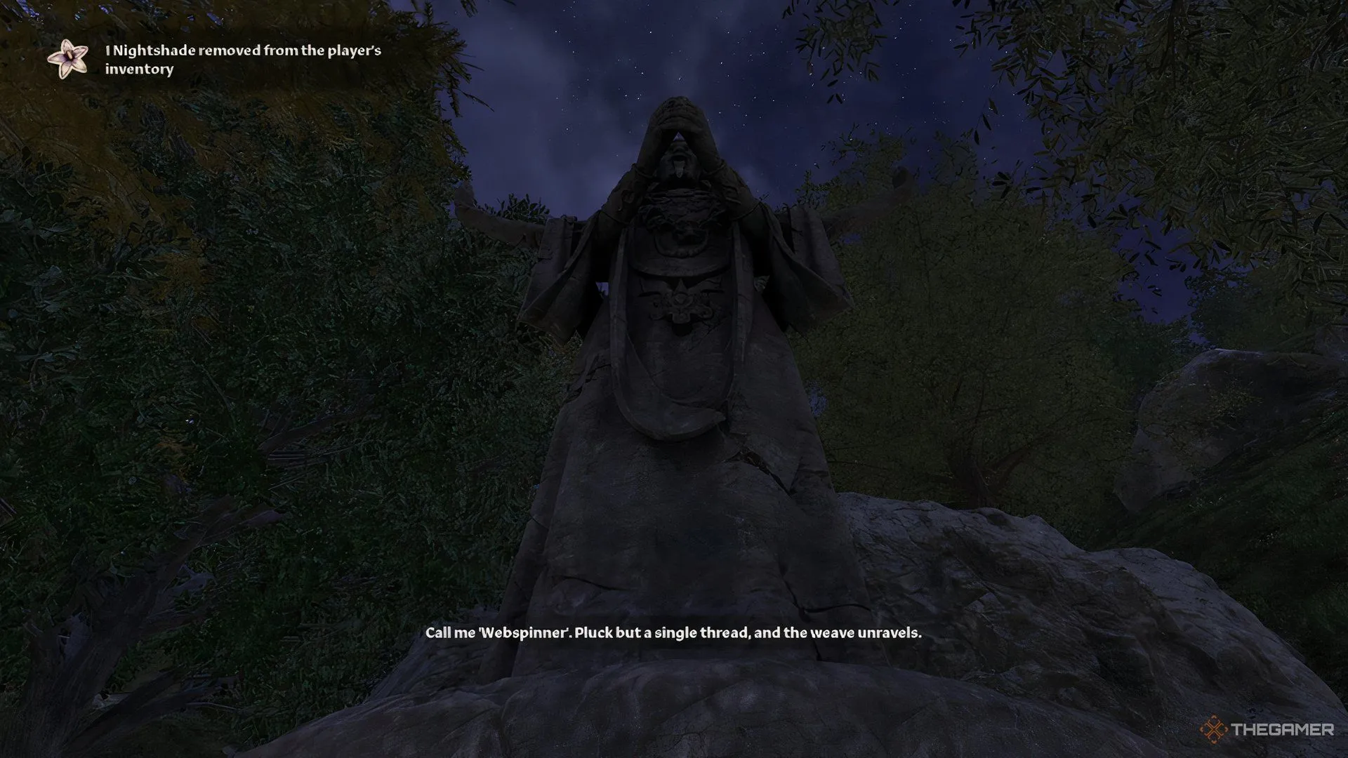 Bắt đầu nhiệm vụ của Mephala trong The Elder Scrolls IV Oblivion Remastered, tại một ngôi đền cổ.