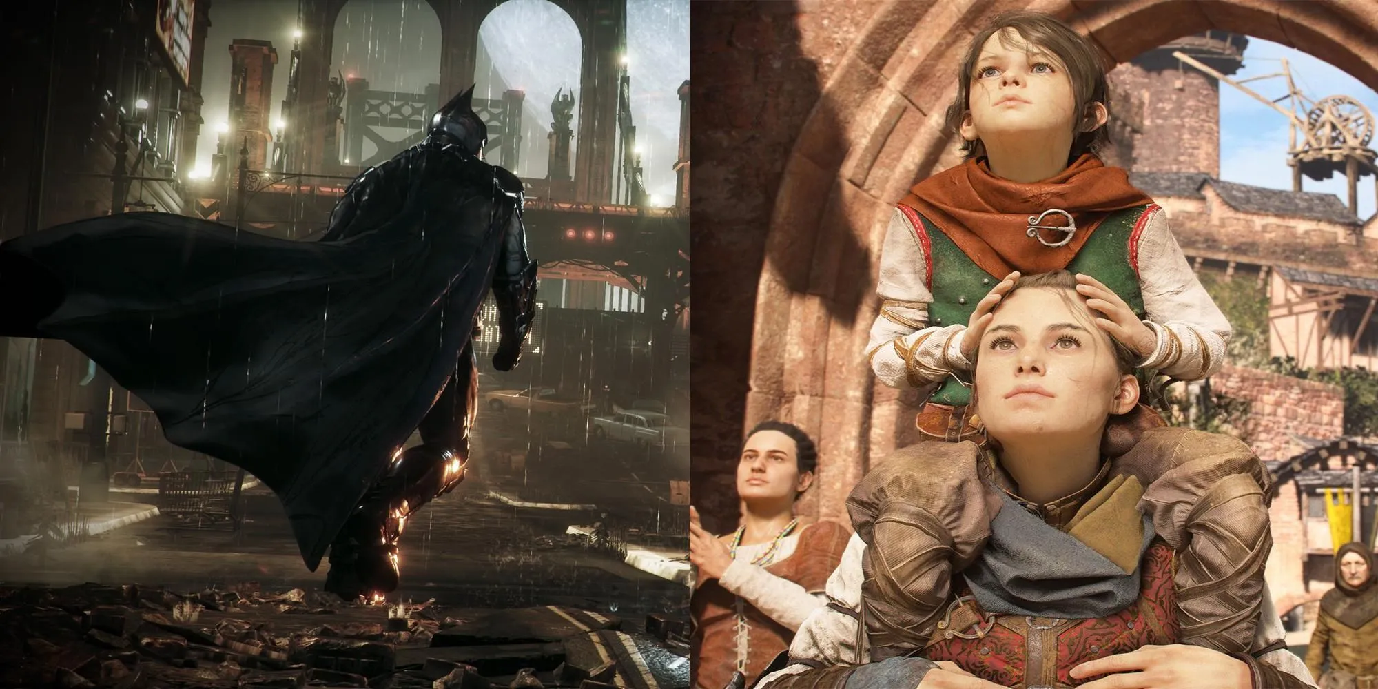 Batman và Amicia trong A Plague Tale Requiem, đại diện cho những siêu phẩm game đơn lẻ giá trị trên Xbox Game Pass.