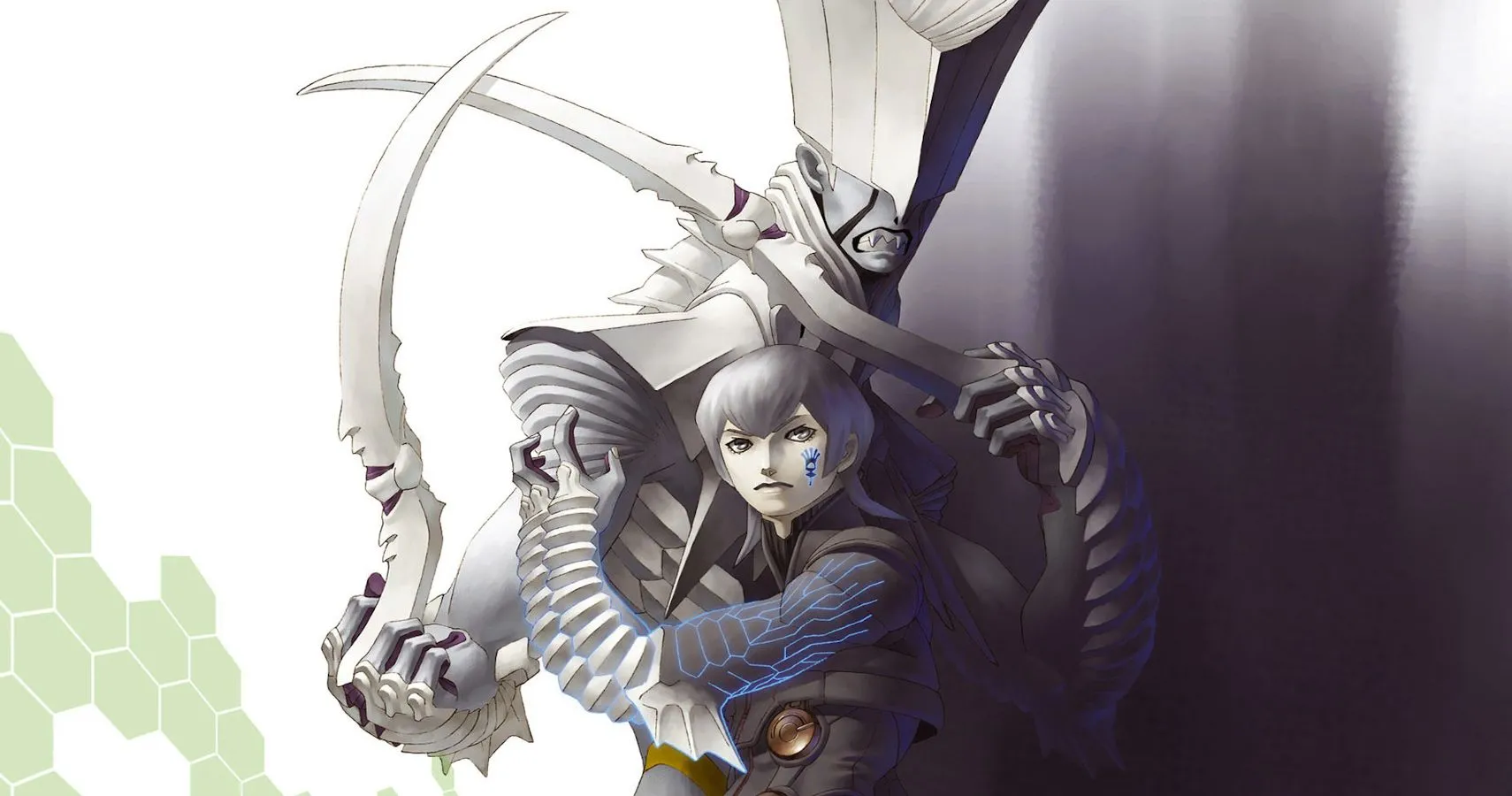 Bức tranh nghệ thuật nhân vật Serph từ game Shin Megami Tensei: Digital Devil Saga, với tạo hình ma quỷ