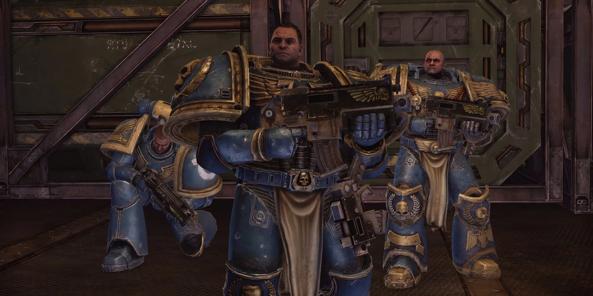 Captain Titus và Leandros trong cắt cảnh Warhammer 40,000: Space Marine Master Crafted Edition