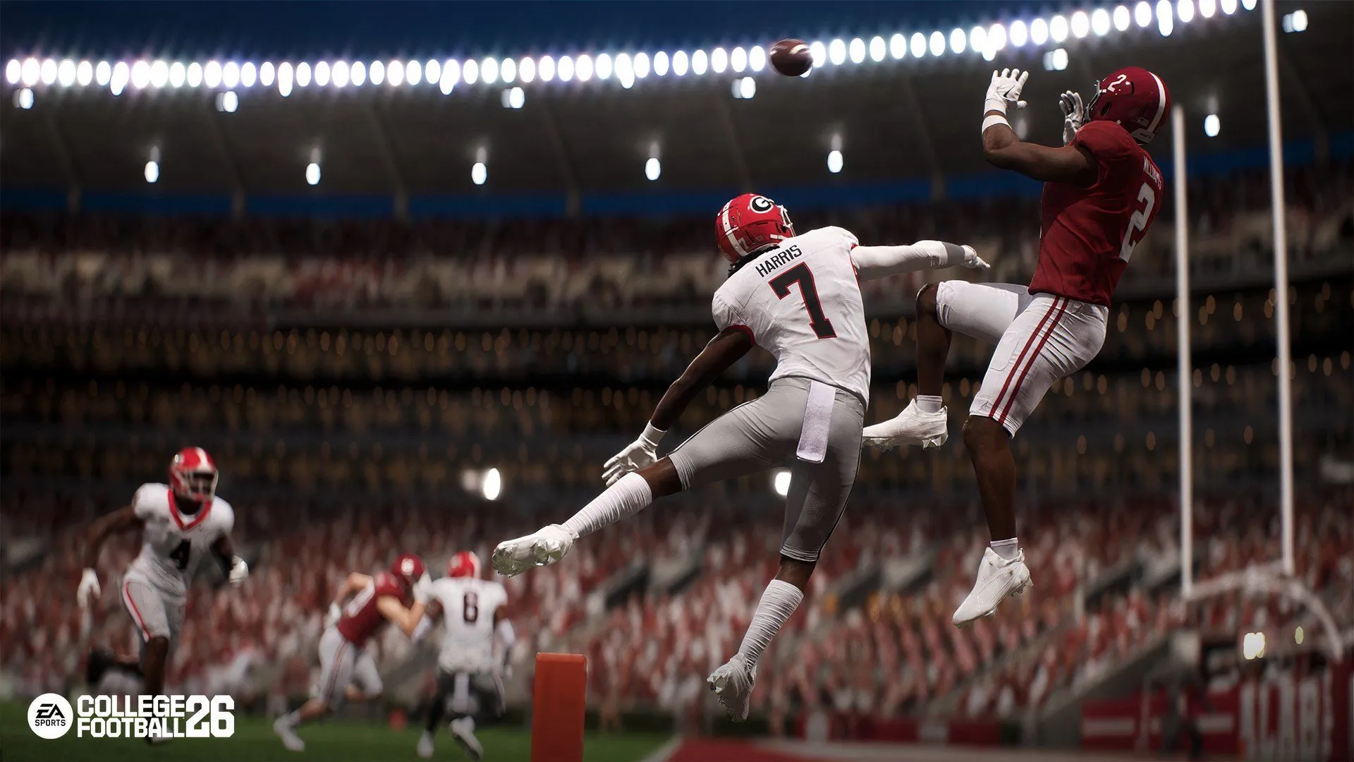 Cầu thủ Ryan Williams bắt bóng trong trận đấu College Football 26, thể hiện đồ họa và hoạt ảnh chân thực của game
