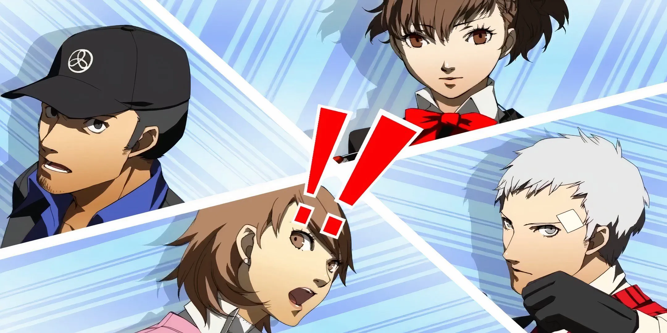 Chân dung nhân vật trong Persona 3 Portable trong cảnh All-Out Attack đầy kịch tính