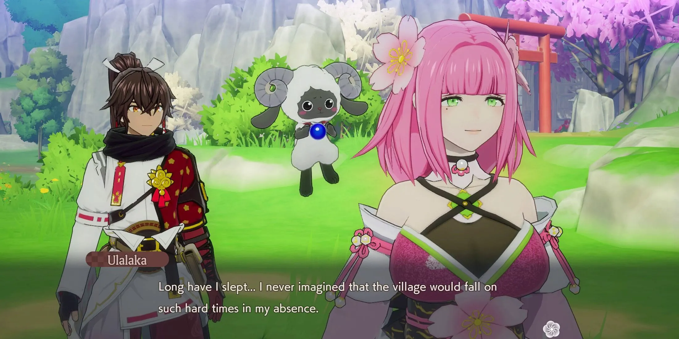 Chân dung Ulalaka, một trong những nhân vật phụ trong Rune Factory Guardians of Azuma, biểu trưng cho tương tác xã hội
