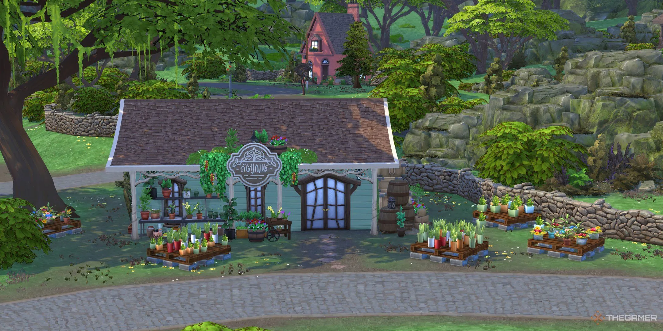 Cửa Hàng Làm Vườn Clover's cung cấp cây cảnh và hạt giống mới trong The Sims 4 Enchanted By Nature.