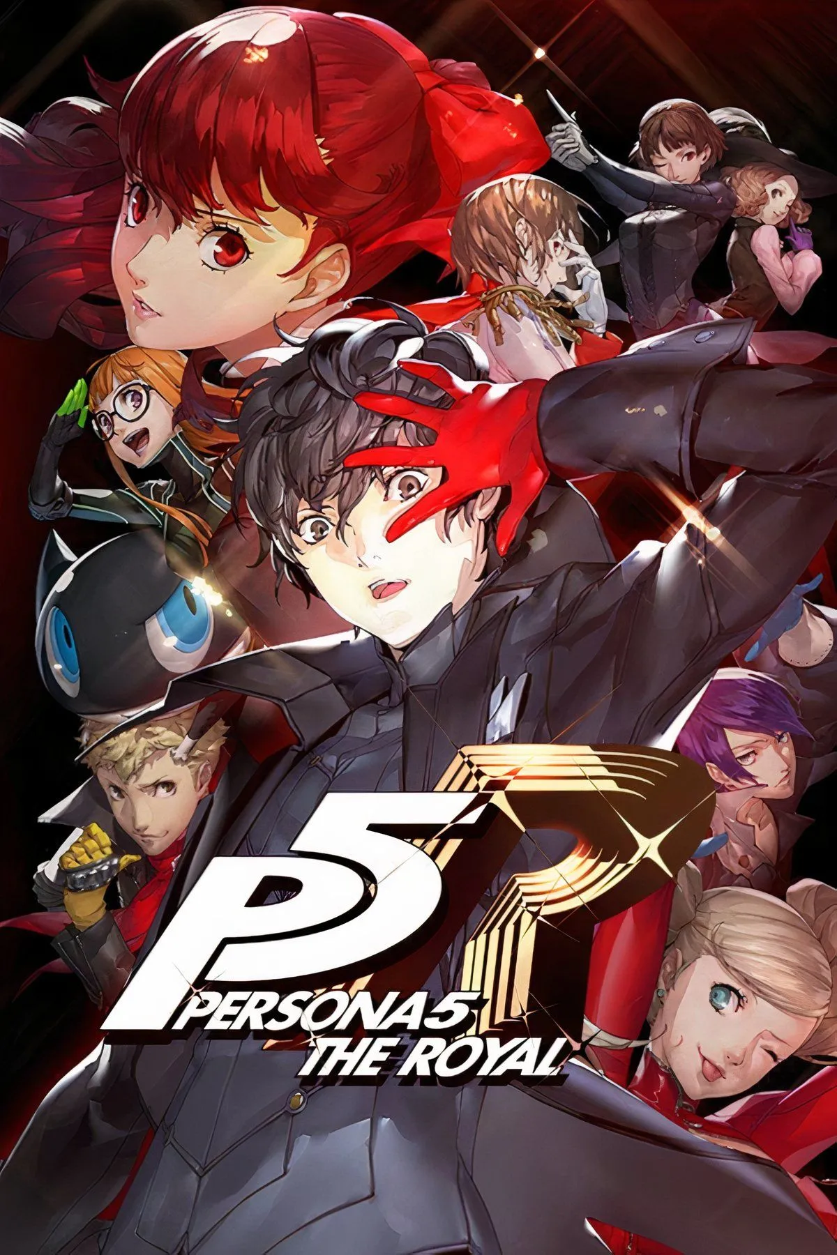 Đội Phantom Thieves trong Persona 5 Royal đứng trên nóc một tòa nhà với ánh đèn thành phố rực rỡ