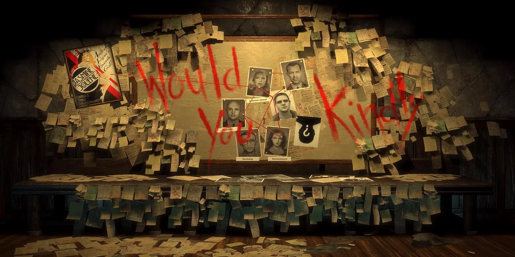 Dòng chữ &quot;Would You Kindly&quot; bí ẩn trên tường trong BioShock, biểu tượng cho cốt truyện phức tạp và twist gây sốc