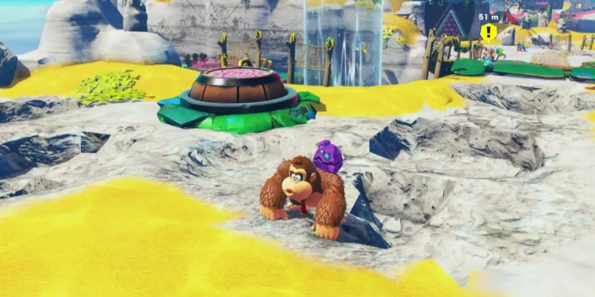 Donkey Kong huýt sáo, tạo ra những nốt nhạc dẫn đường và vô hiệu hóa thiết bị VoidCo