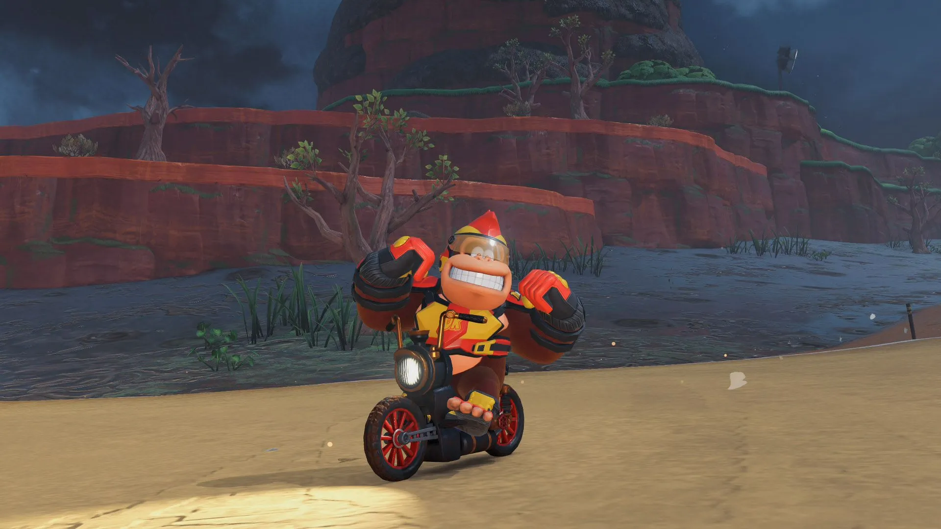 Donkey Kong với chiếc xe đua Flex Bike độc đáo trong Mario Kart World