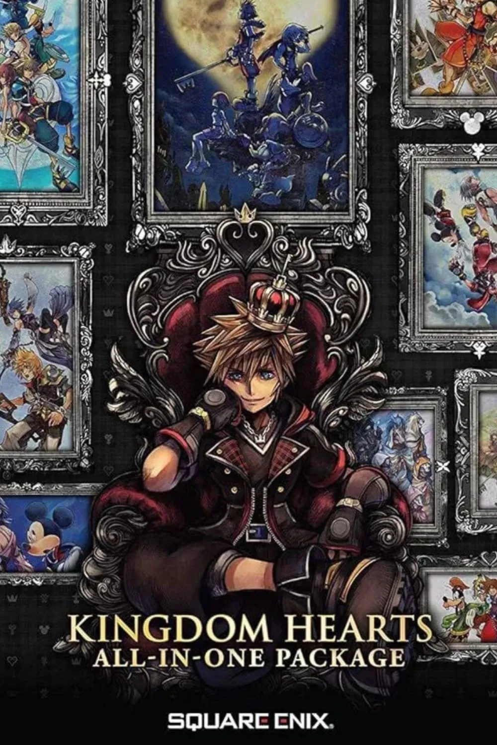 Gói Kingdom Hearts All-In-One Package với Sora, Donald, Goofy và các nhân vật khác từ Disney và Final Fantasy