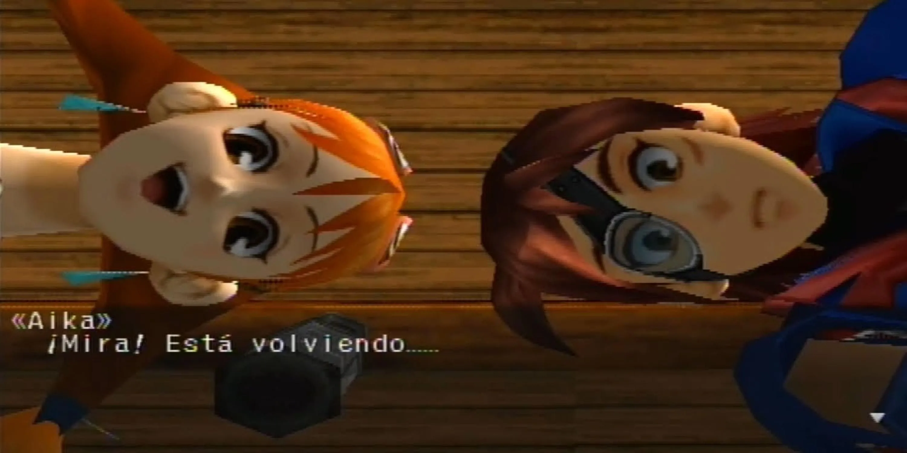 Hai nhân vật chính trong Skies of Arcadia Legends nhìn xuống từ trên cao, thể hiện quy mô và tầm nhìn của thế giới game