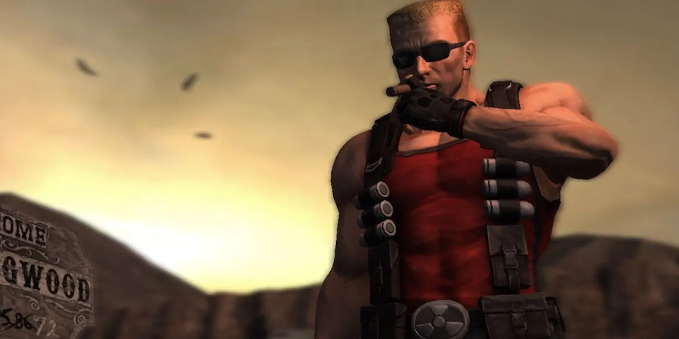 Hình ảnh Duke Nukem hút xì gà trong game Duke Nukem Forever