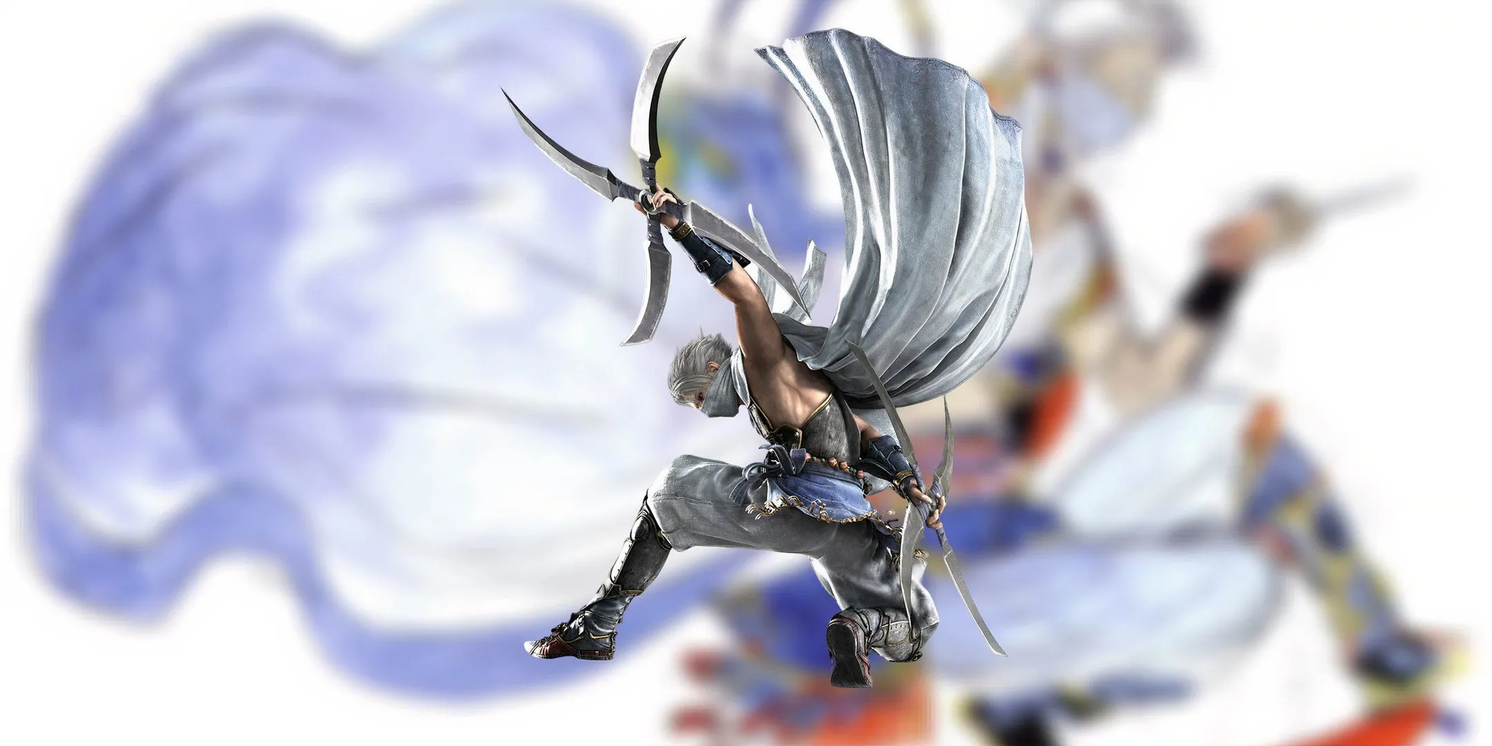 Hoàng tử ninja Edge Geraldine với vũ khí shuriken, không gian để anh ta phiêu lưu trong Final Fantasy 4.