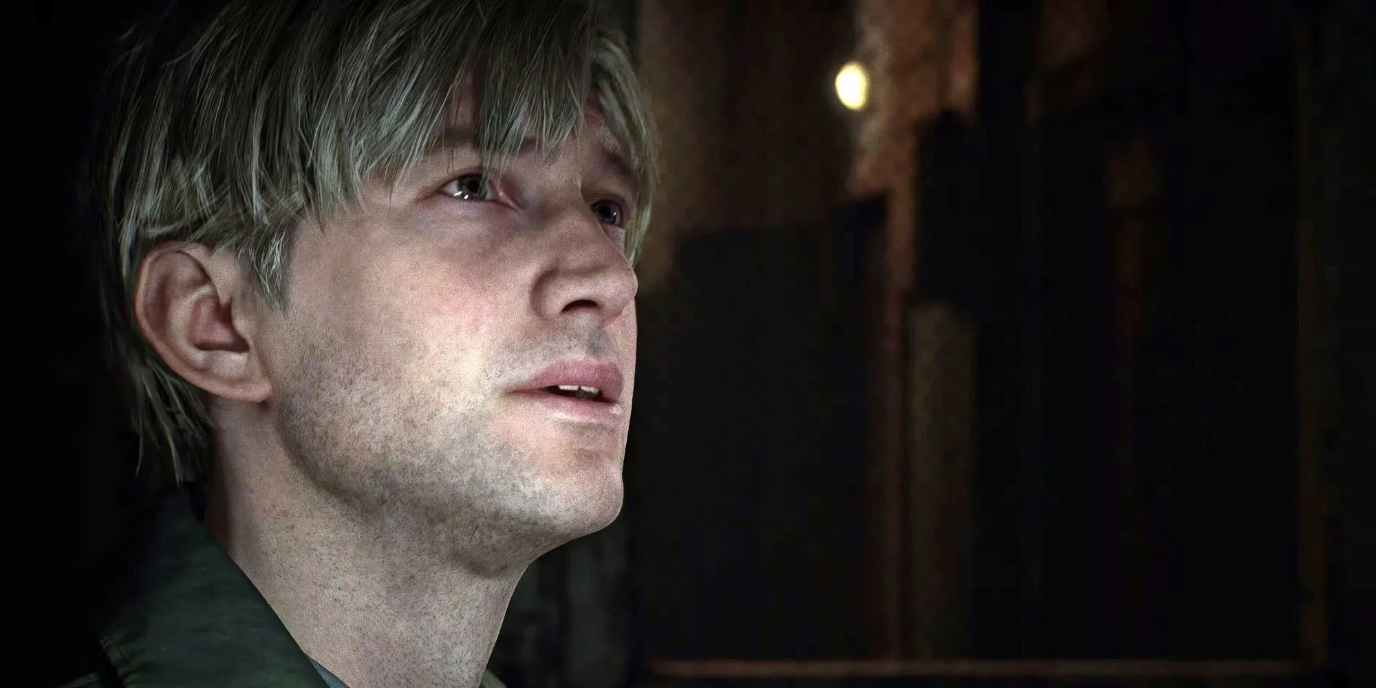 James Sunderland trầm tư trong bối cảnh Silent Hill 2