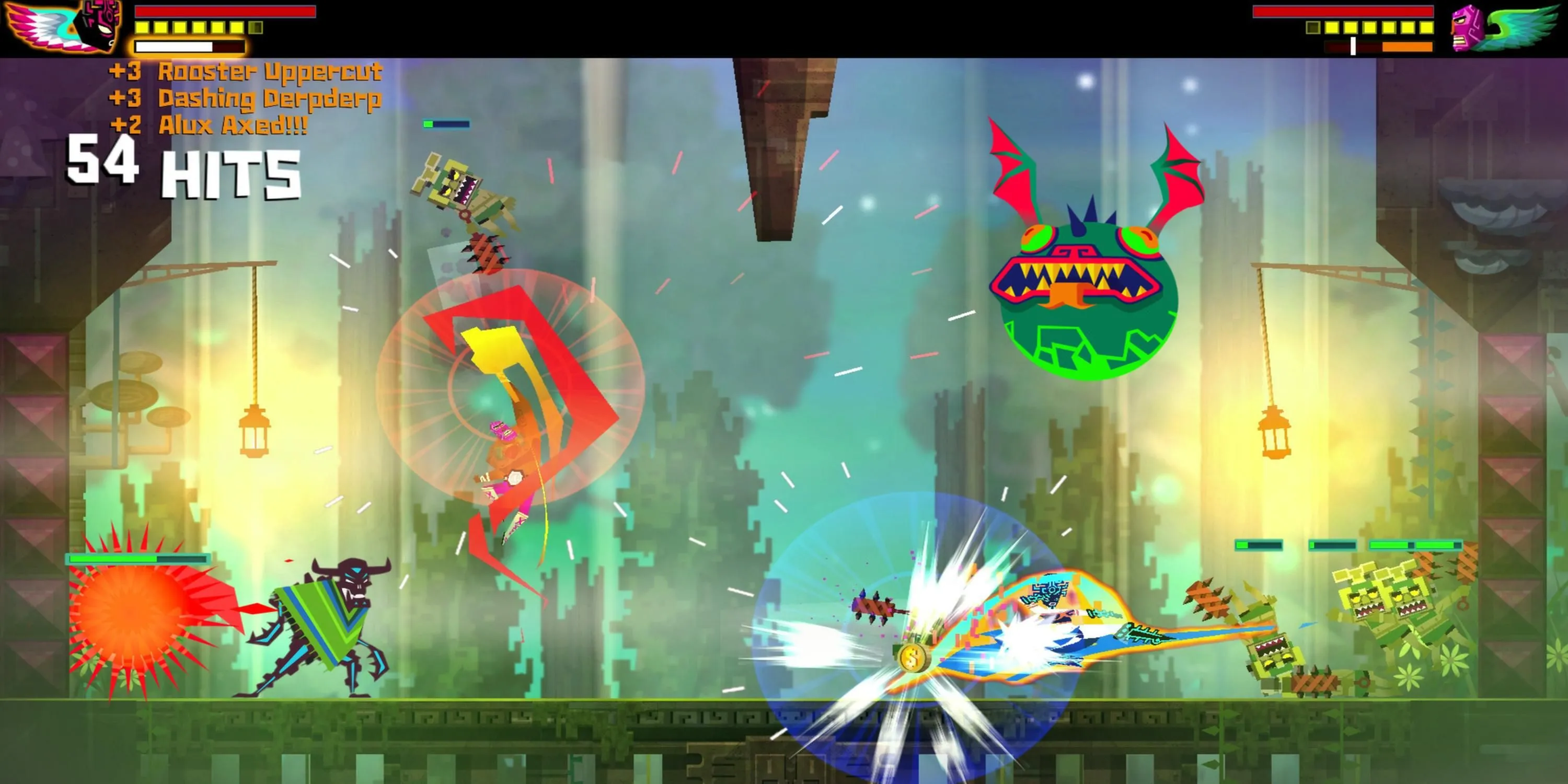 Juan, chiến binh Luchador, tung đòn trong Guacamelee