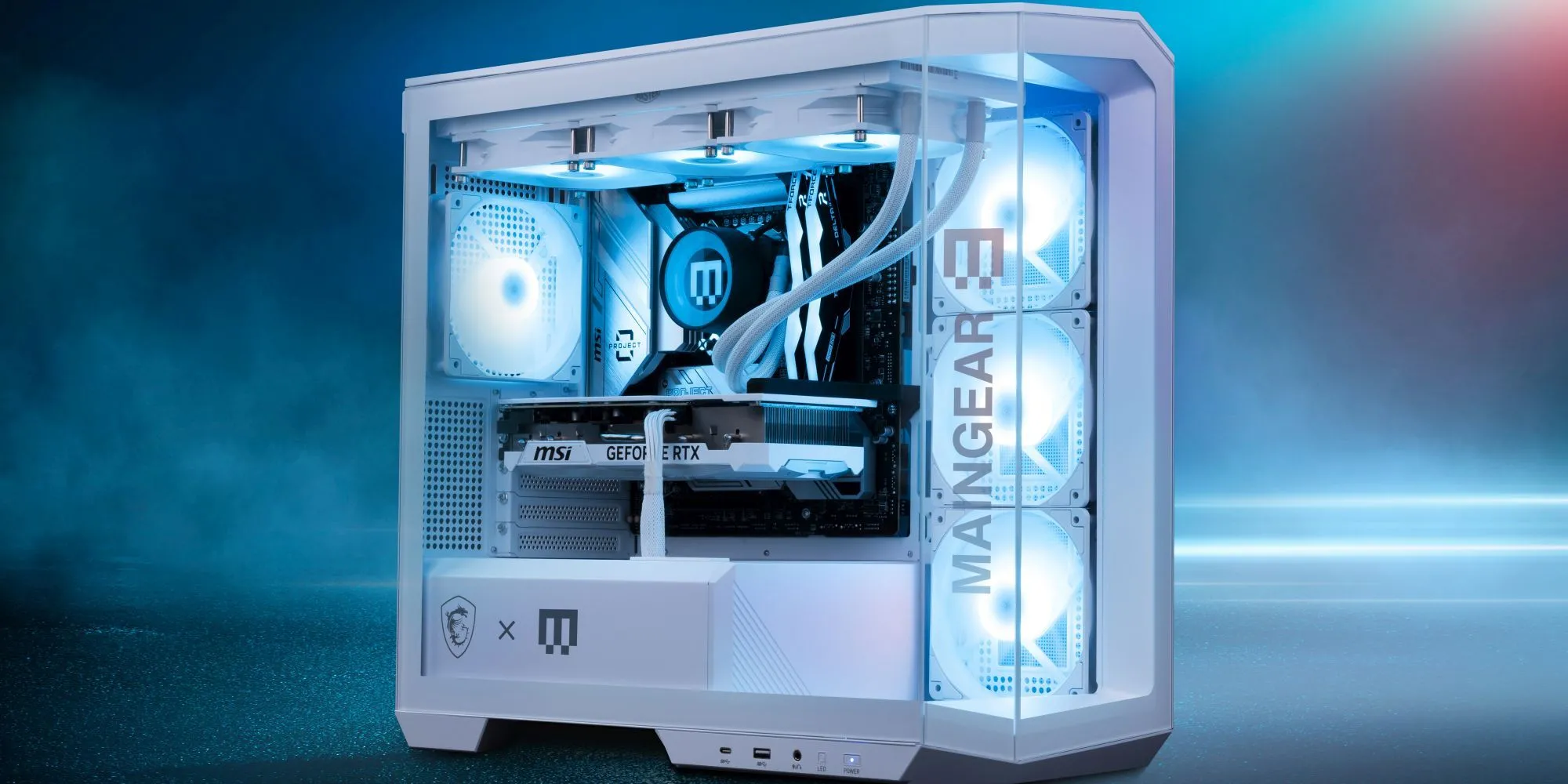 Kết nối bo mạch chủ ZeroDrop của MAINGEAR giúp tối ưu quản lý cáp và luồng khí bên trong thùng máy PC