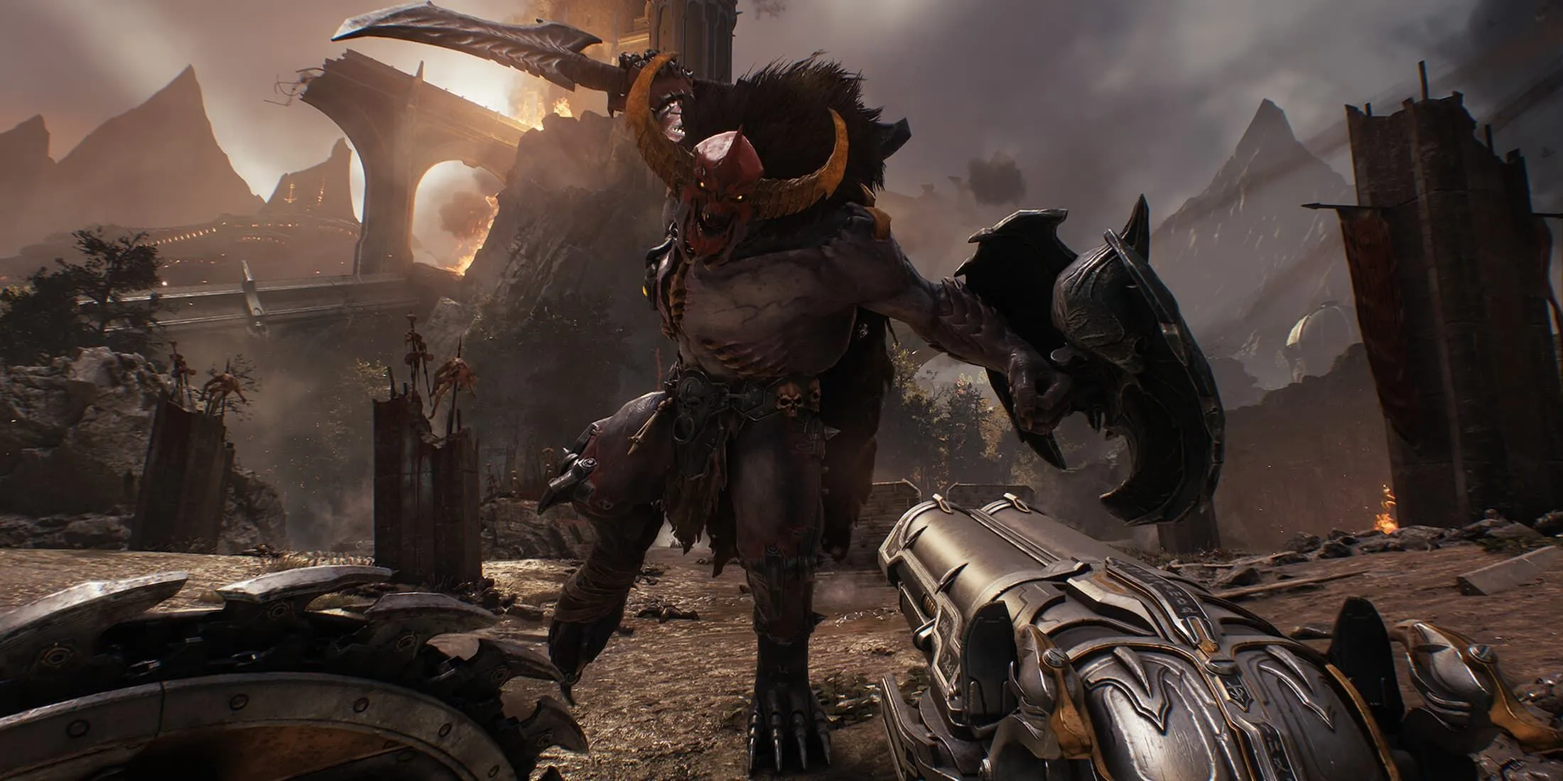 Khiên và Super Shotgun trong Doom: The Dark Ages