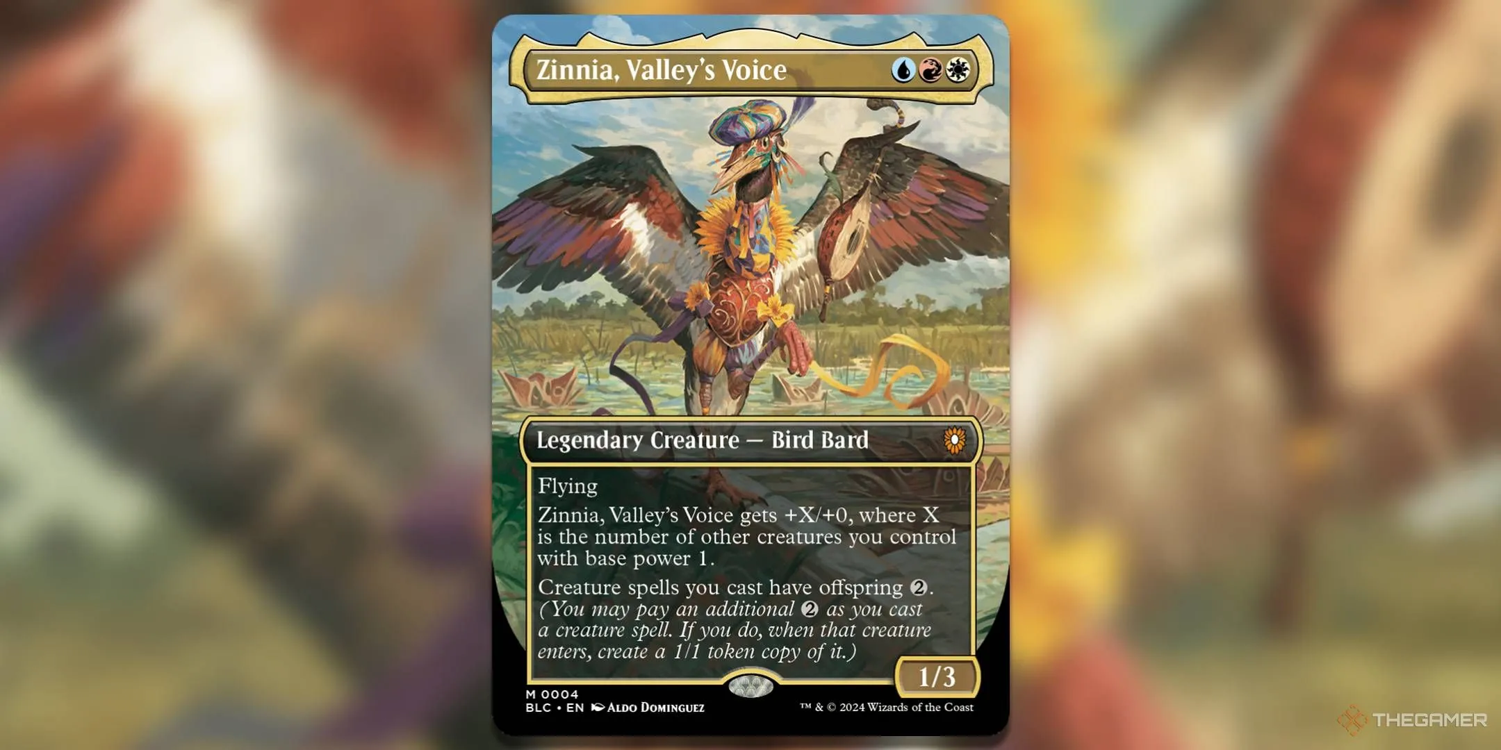 Lá bài Zinnia, Valley's Voice của Magic: The Gathering, chỉ huy đại diện cho deck Family Matters và cơ chế offspring.