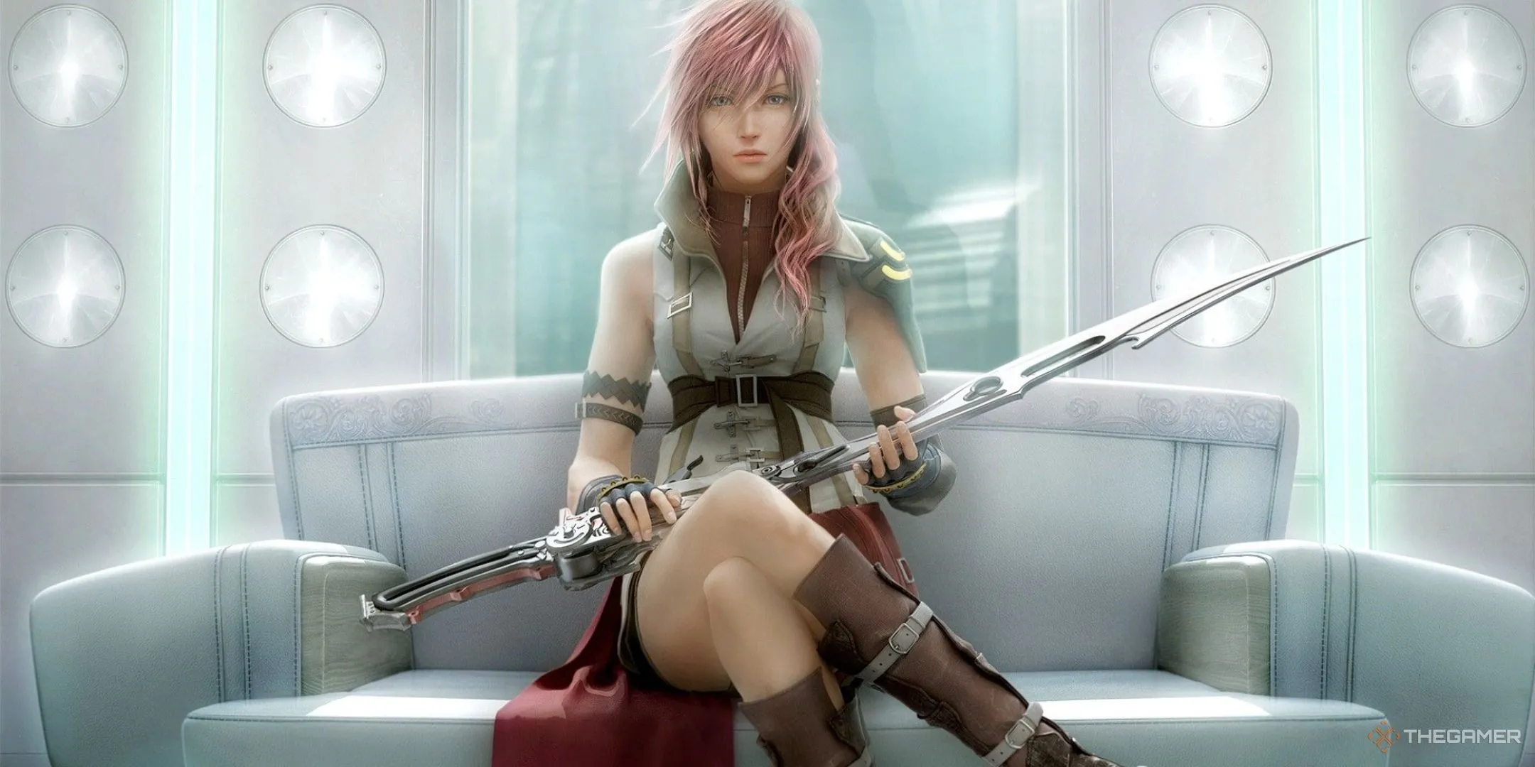Lightning, chiến binh ưu tú của Guardian Corps trong Final Fantasy 13, luôn sẵn sàng cho nhiệm vụ.