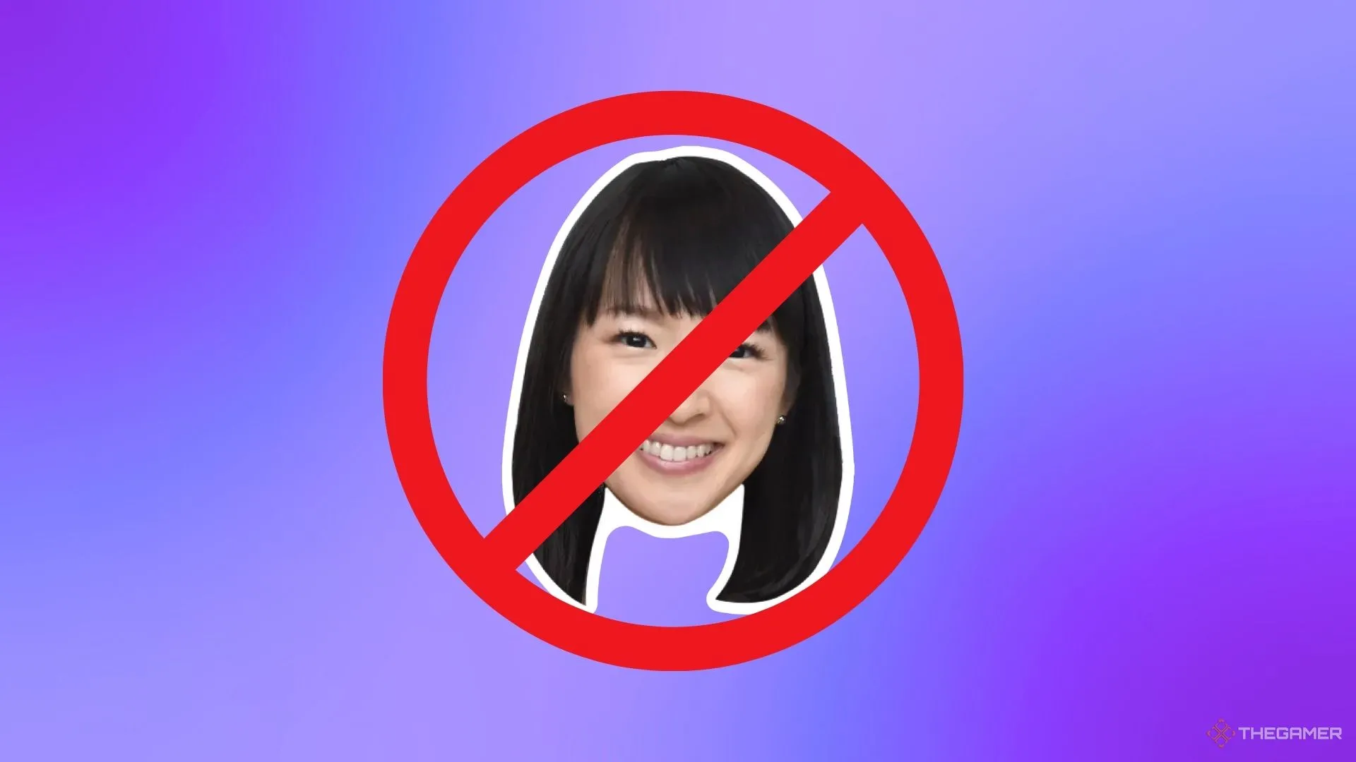 Marie Kondo bị che bởi biển báo dừng, biểu tượng cho thử thách tổ chức trong Date Everything!