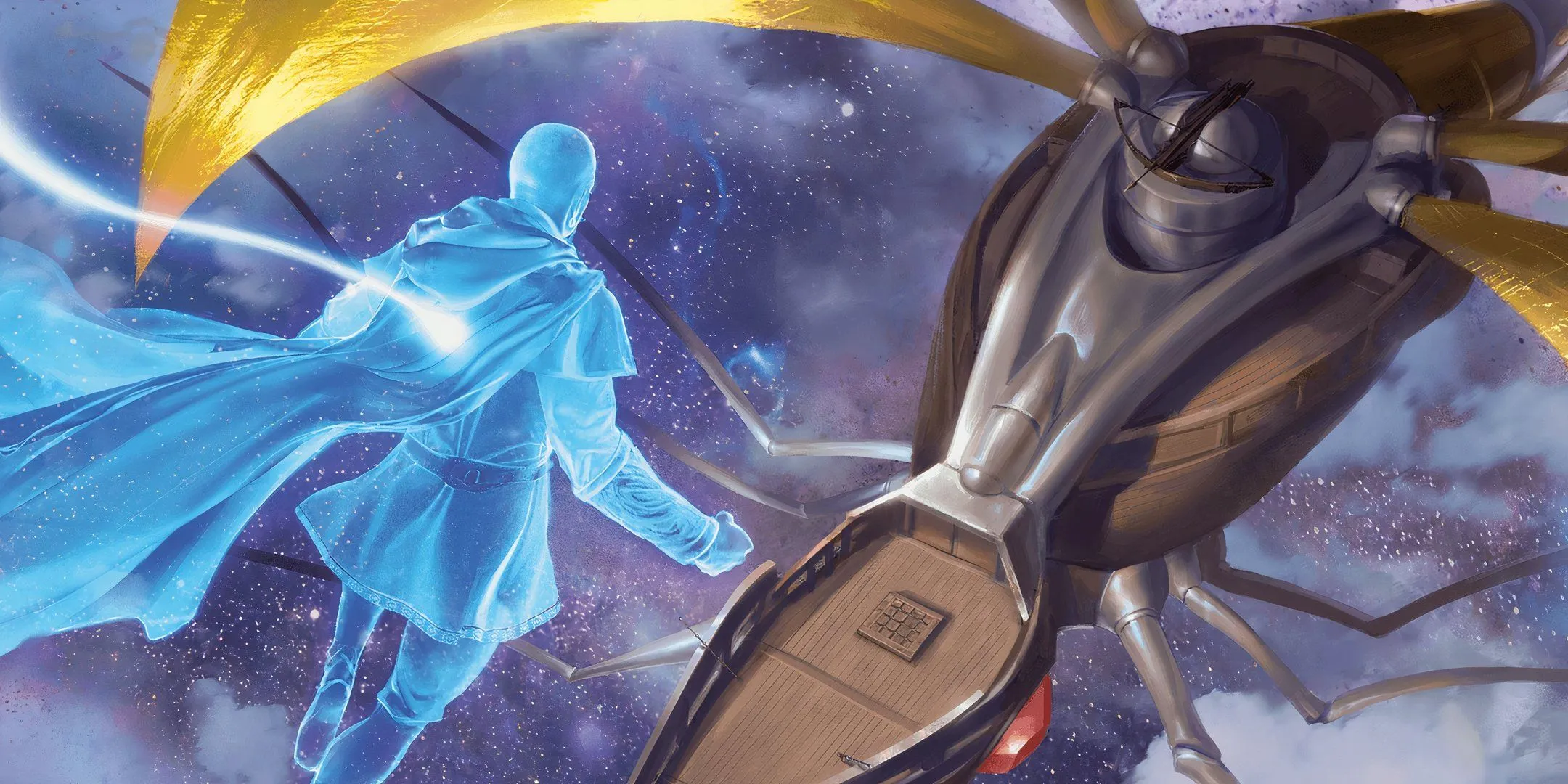 Nhân vật sử dụng phép thuật Astral Projection trên con tàu Spelljamming trong Dungeons &amp; Dragons 5e