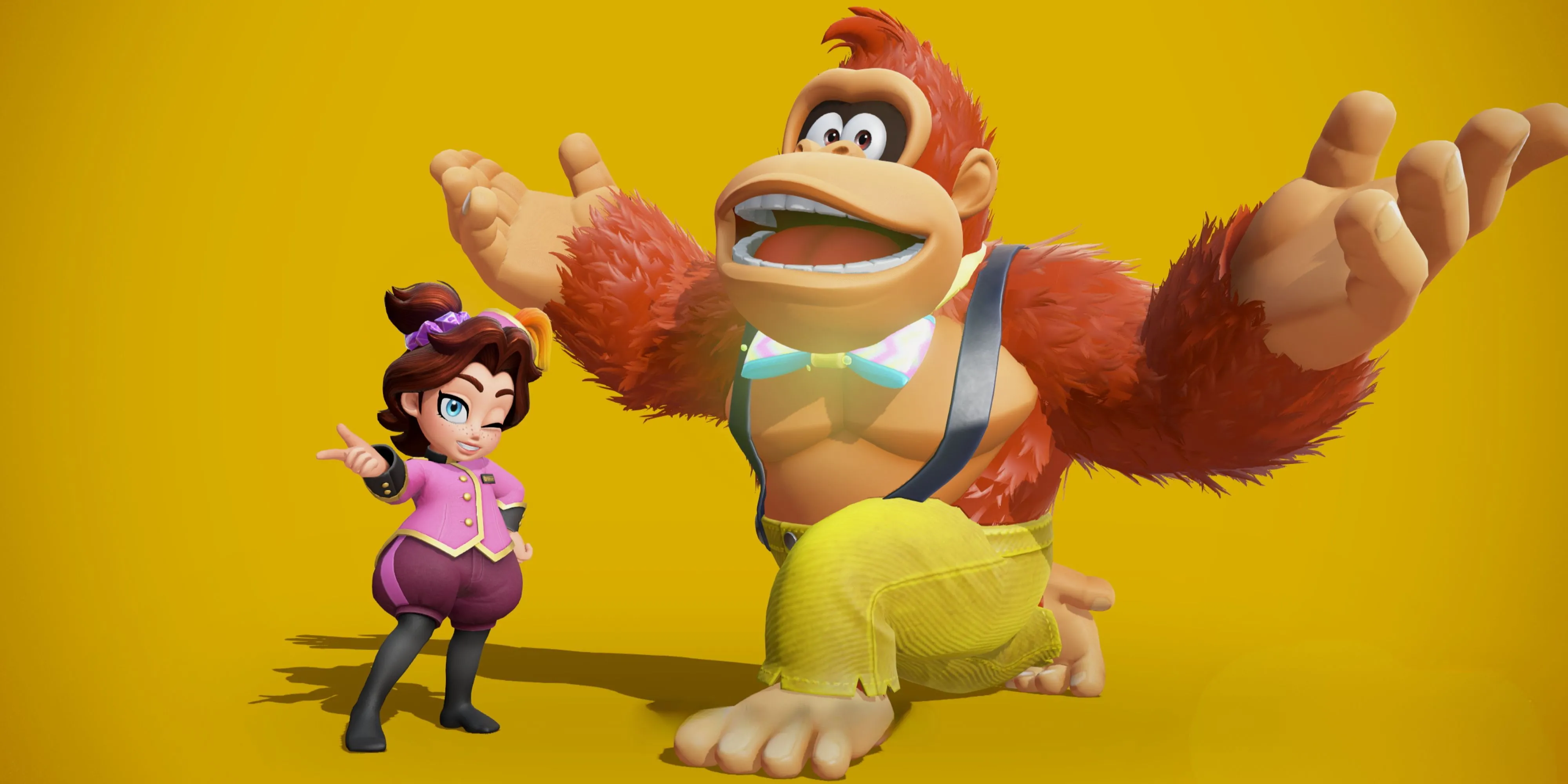 Pauline và Donkey Kong tạo dáng trong ảnh quảng cáo game Donkey Kong Bananza trên Nintendo Switch 2