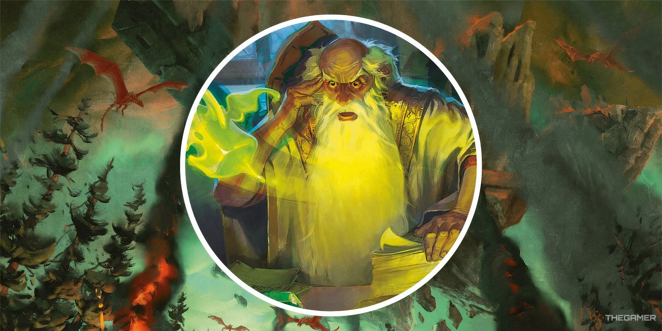Pháp sư cấp cao trong Dungeons & Dragons sử dụng phép thuật tại pháo đài đổ nát
