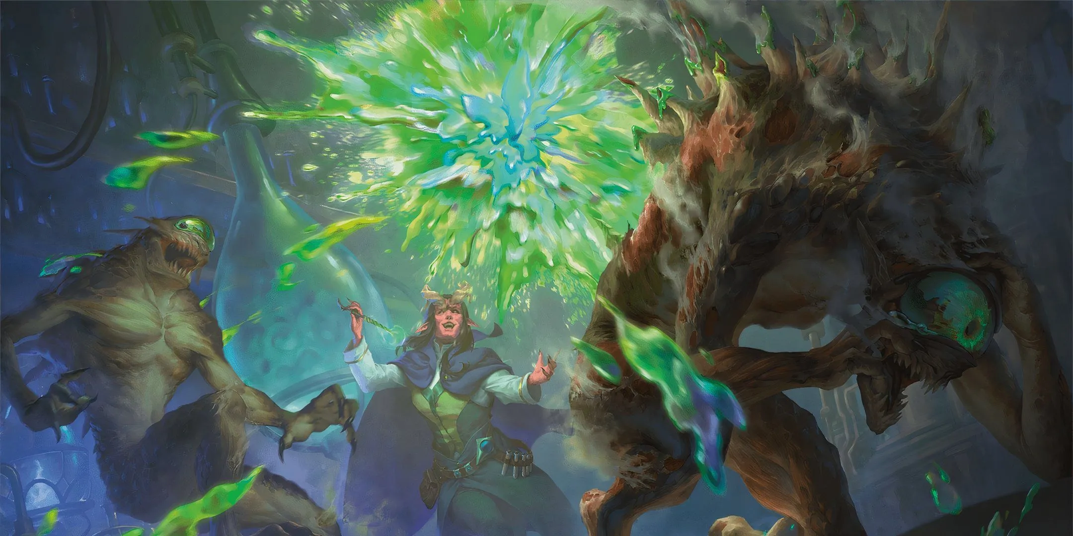 Pháp sư đang thi triển phép thuật Vitriolic Sphere lên nhóm quái vật nothic trong cuộc chiến Dungeons &amp; Dragons