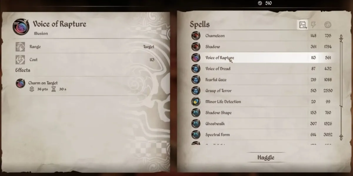 Phép Voice of Rapture ảnh hưởng đến sự hài lòng của NPC trong Oblivion Remastered