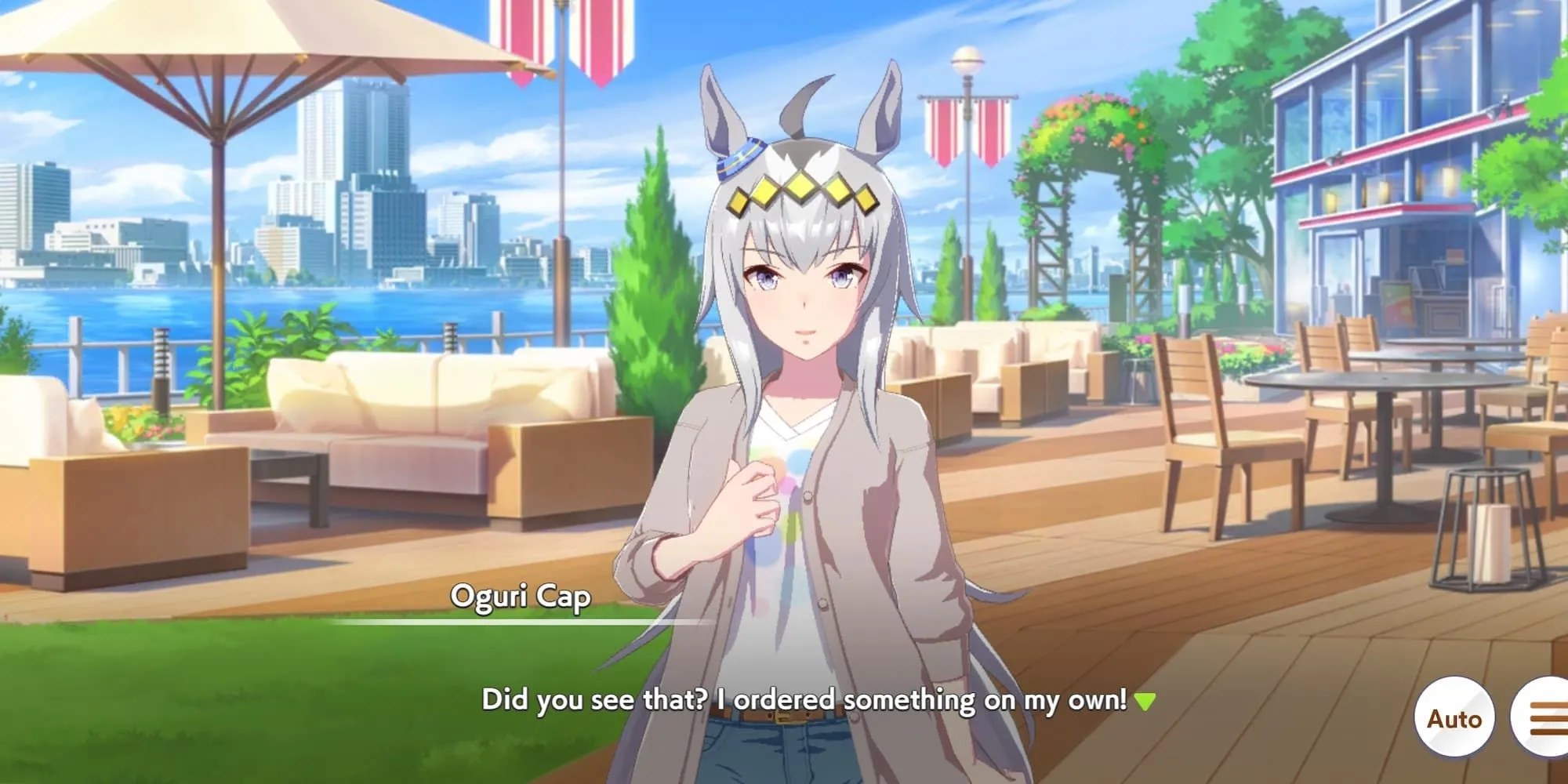 Screenshot of Oguri Cap in Umamusume