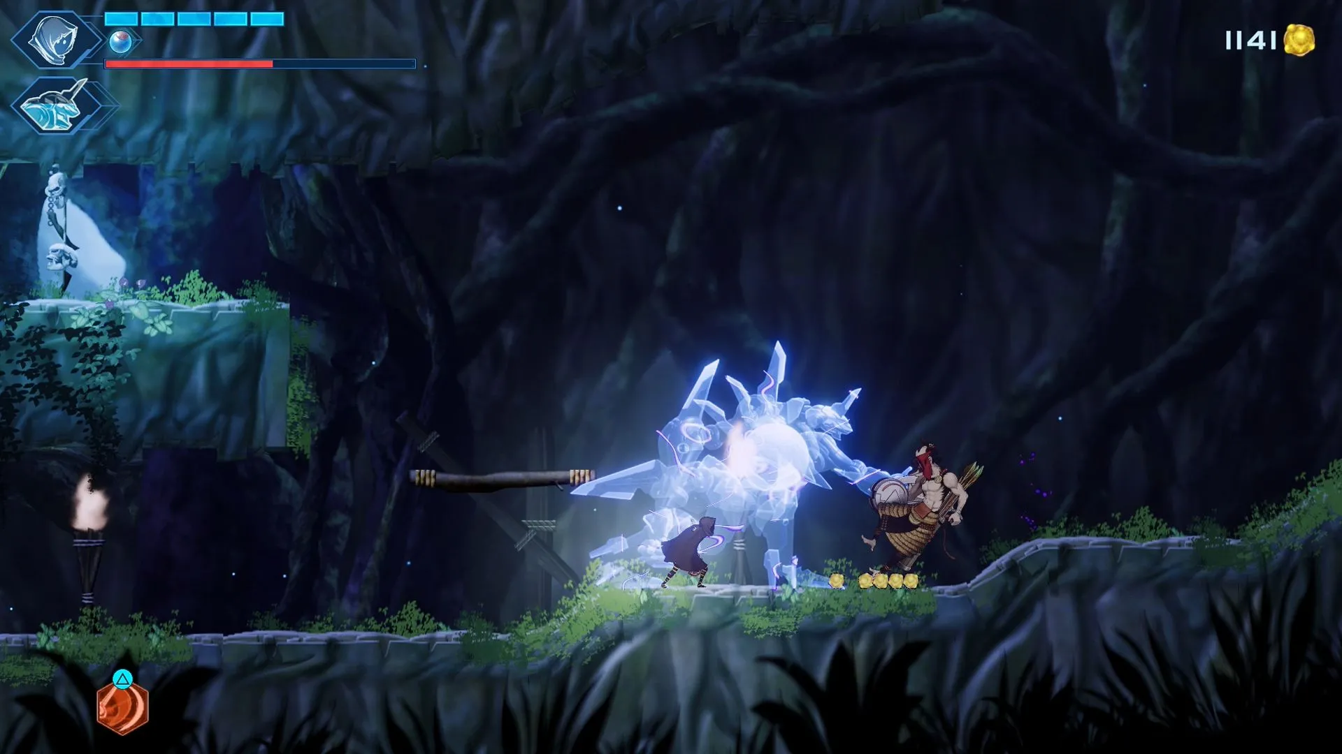 Swordsman No. 8 thực hiện cơ chế tiêu diệt và hấp thụ kẻ thù trong Shadow Labyrinth